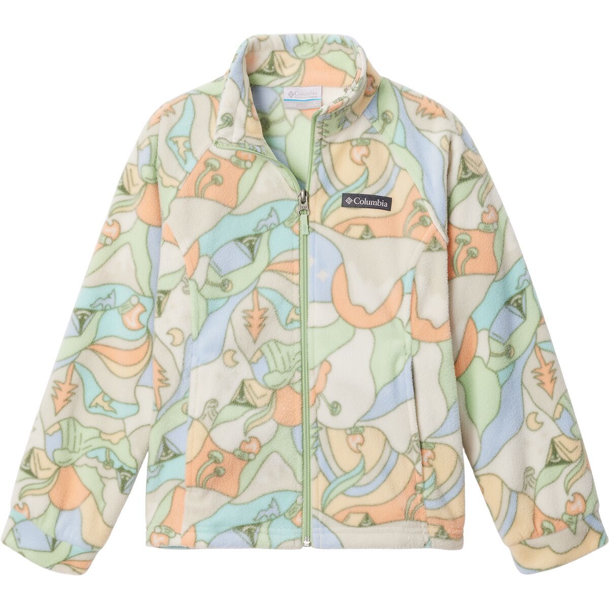 Columbia Benton Springs II Printed Fleece Jacket - Girls' Dark Stone Epicamp, M