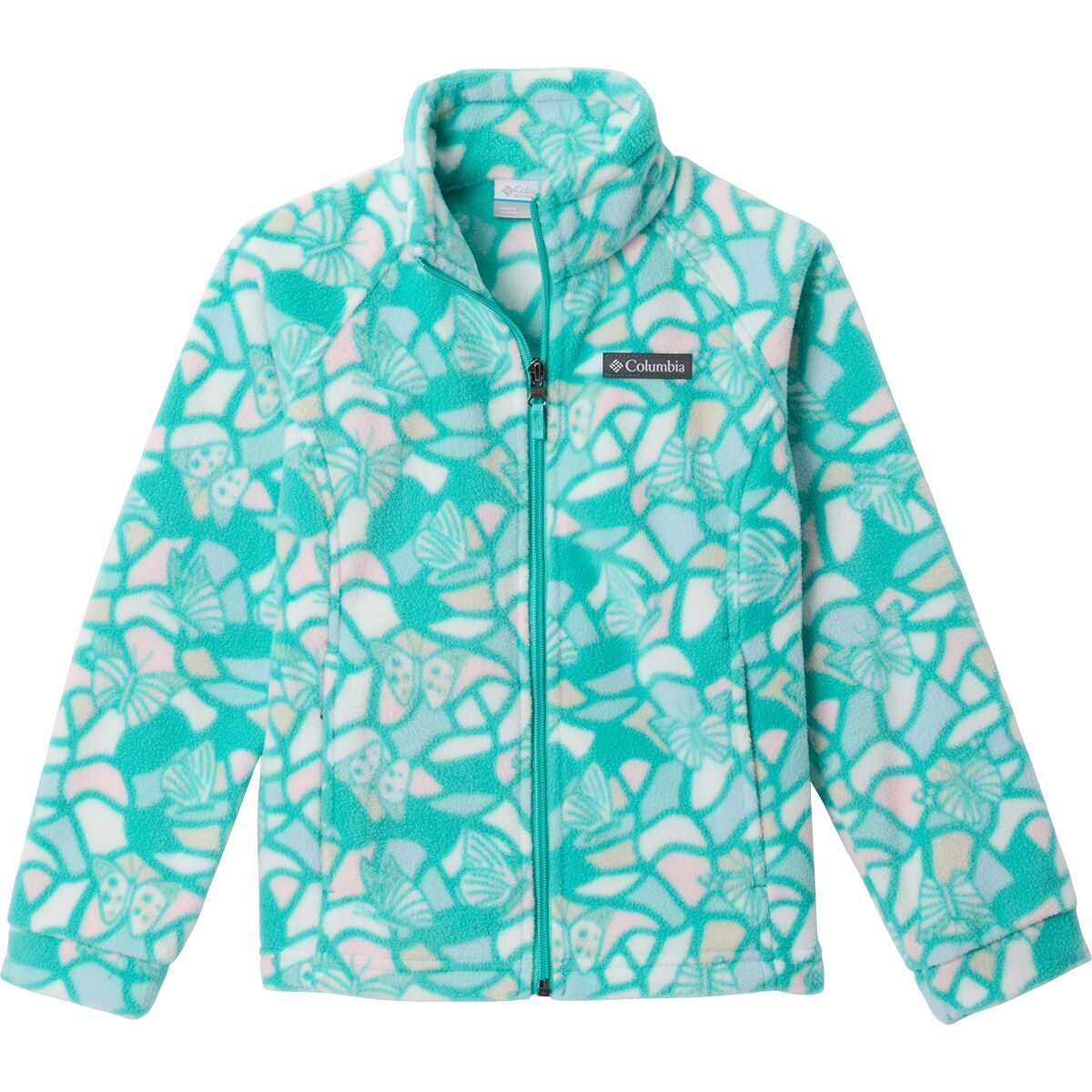 Image of Columbia Benton Springs II Printed Fleece Jacket - Girls' Dolphin Fly High, L