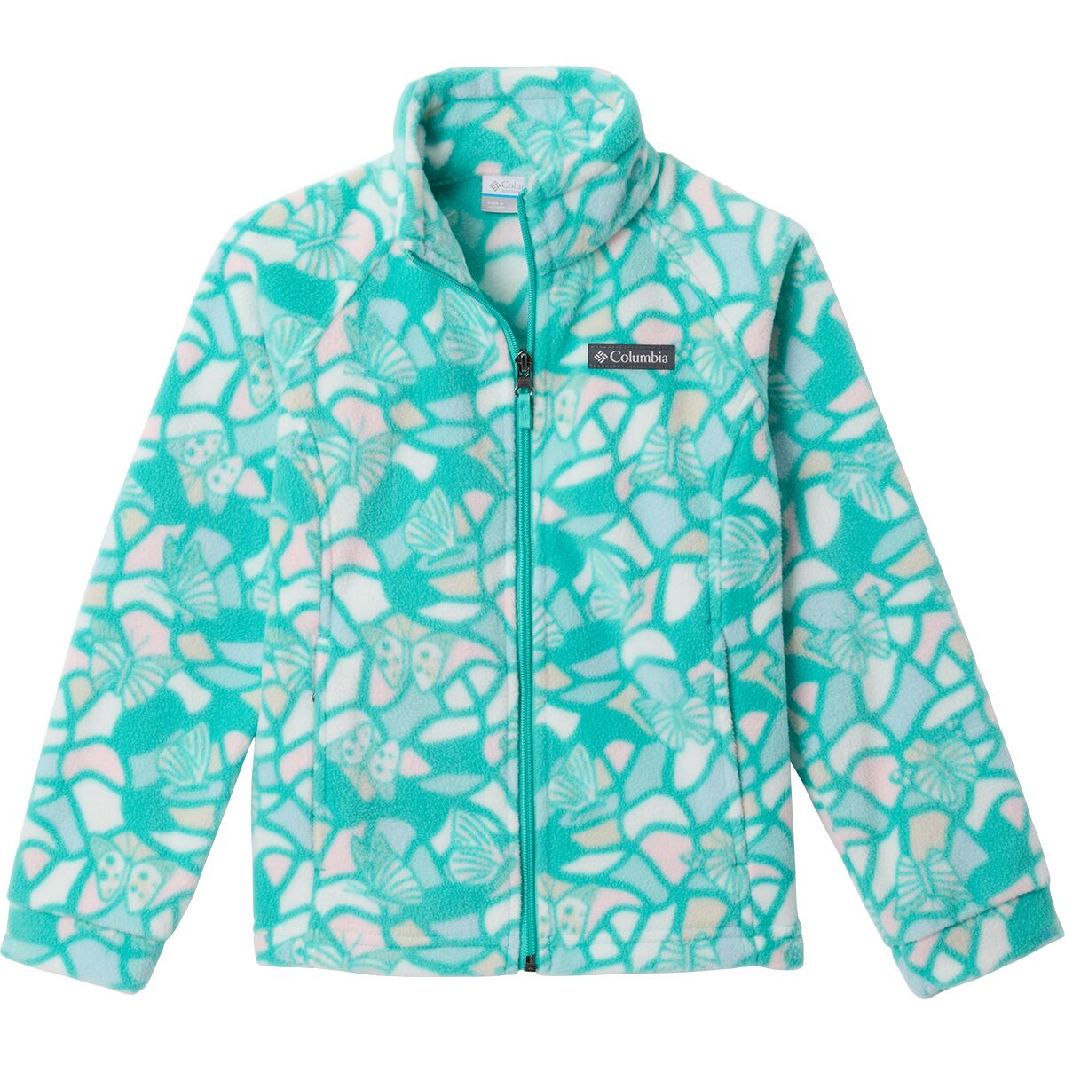 Image of Columbia Benton Springs II Printed Fleece Jacket - Girls' Dolphin Fly High, XL