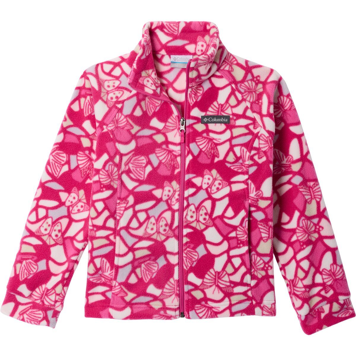Image of Columbia Benton Springs II Printed Fleece Jacket - Girls' Guava Pink Fly High, XL