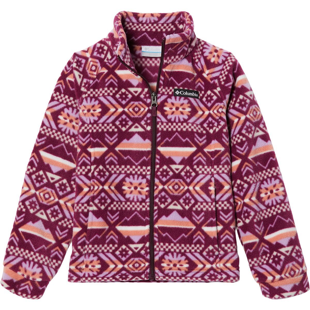 Columbia Benton Springs II Printed Fleece Jacket - Girls' Marionberry Checkered Peaks, S