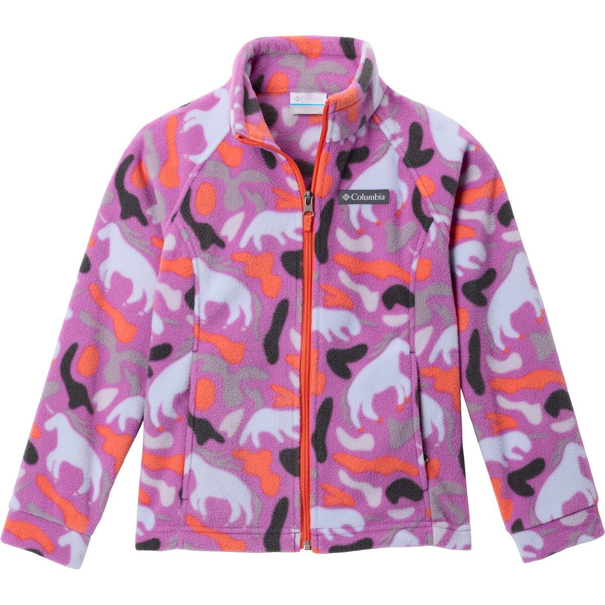 Image of Columbia Benton Springs II Printed Fleece Jacket - Girls' Razzle Uniflauge, L