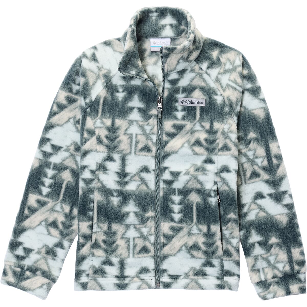 Image of Columbia Benton Springs II Printed Fleece Jacket - Girls' Sedona Sage Sketchup, M
