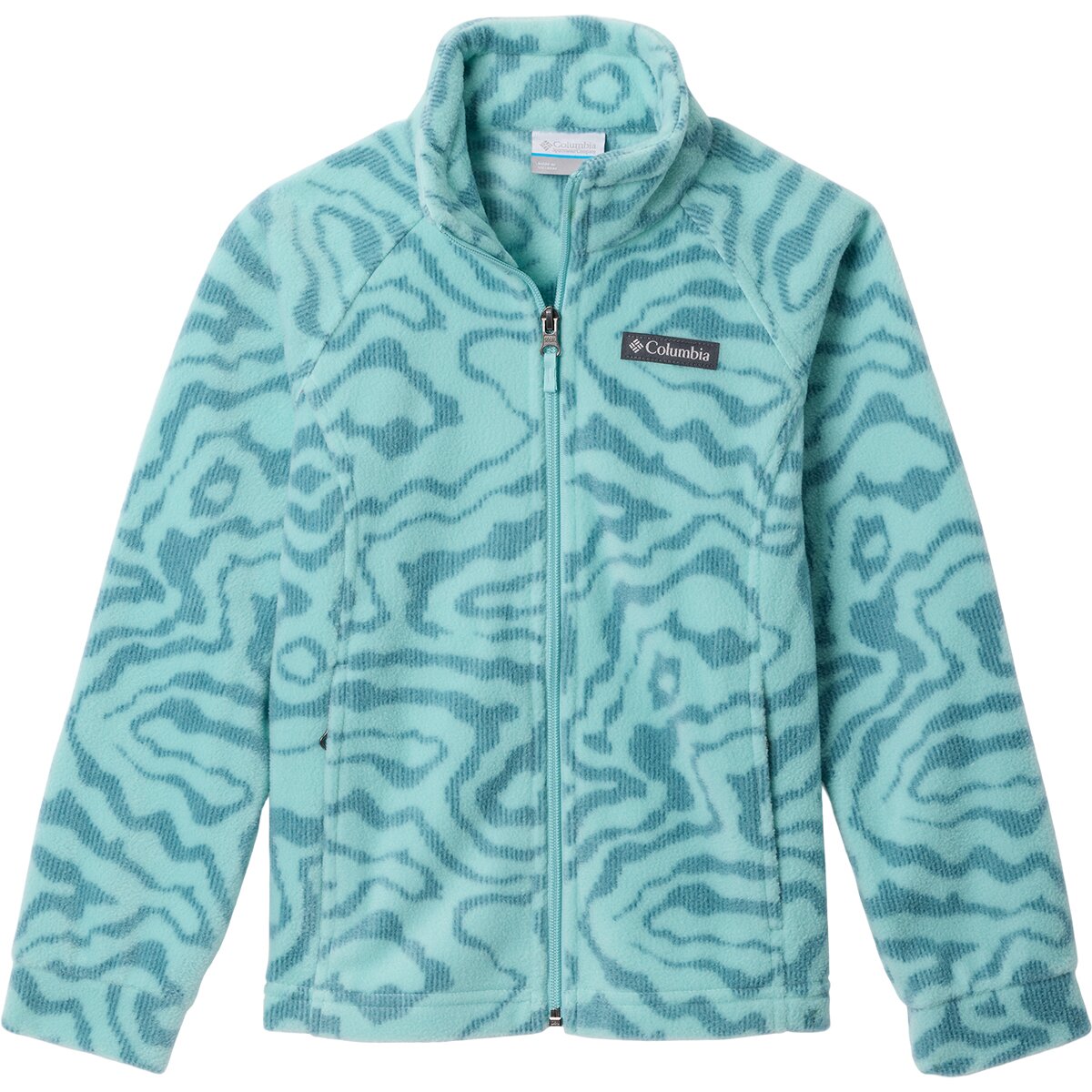 Image of Columbia Benton Springs II Printed Fleece Jacket - Girls' Spray Topoglitch Tonal, M