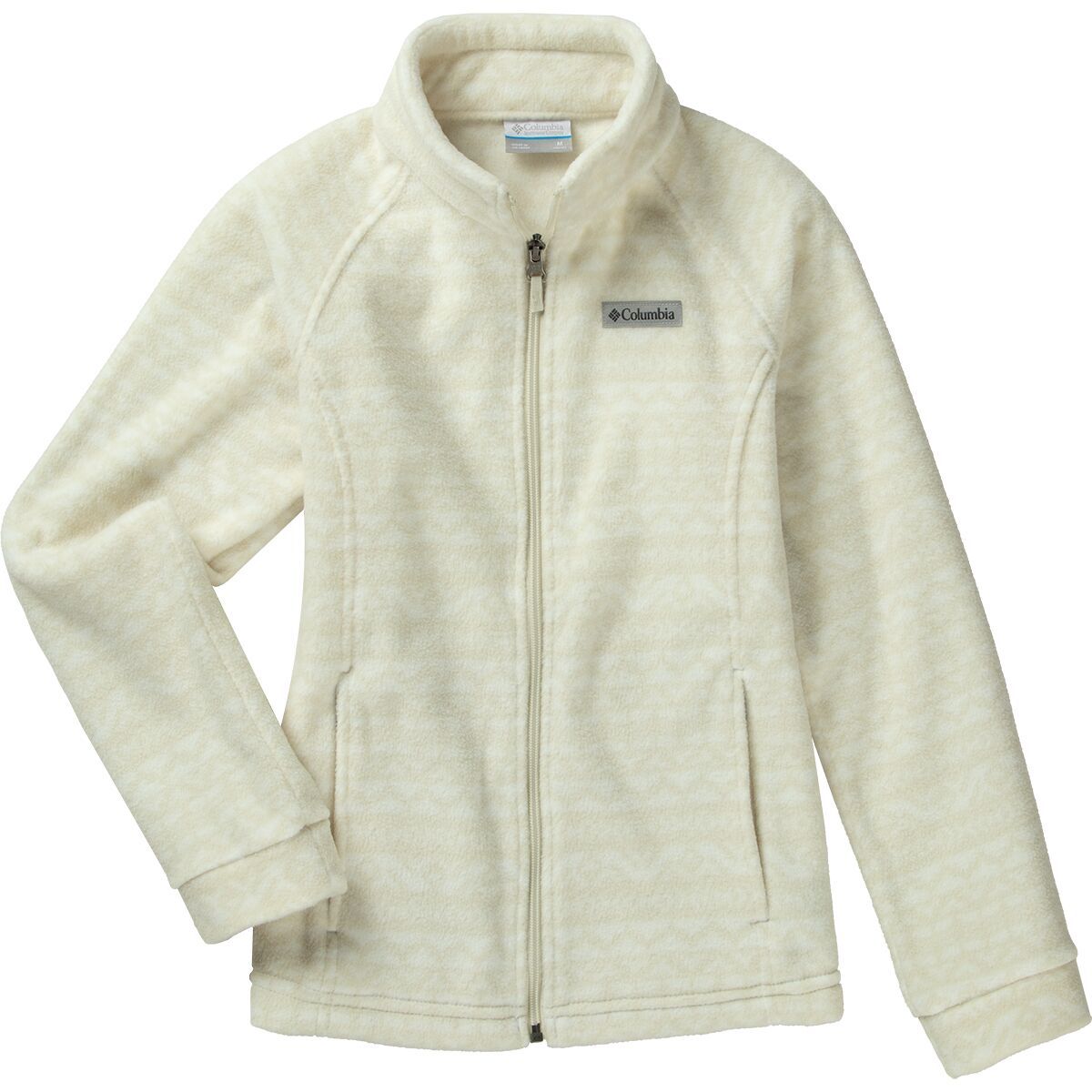Image of Columbia Benton Springs II Printed Fleece Jacket - Girls' White Madras Tonal, XL