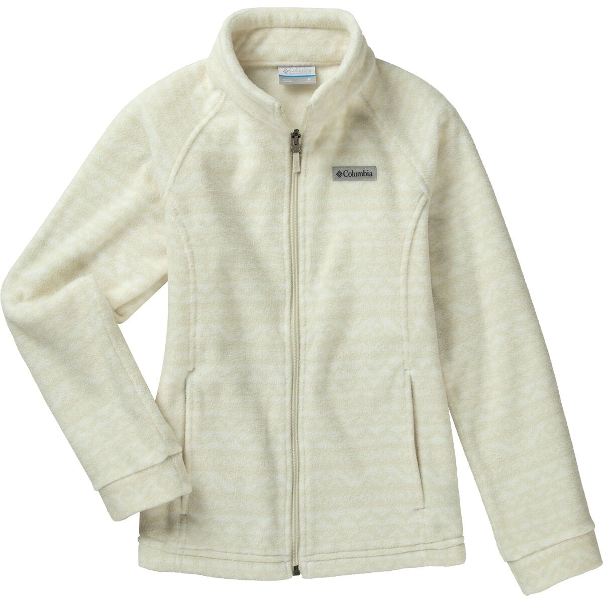 Image of Columbia Benton Springs II Printed Fleece Jacket - Girls' White Madras Tonal, S
