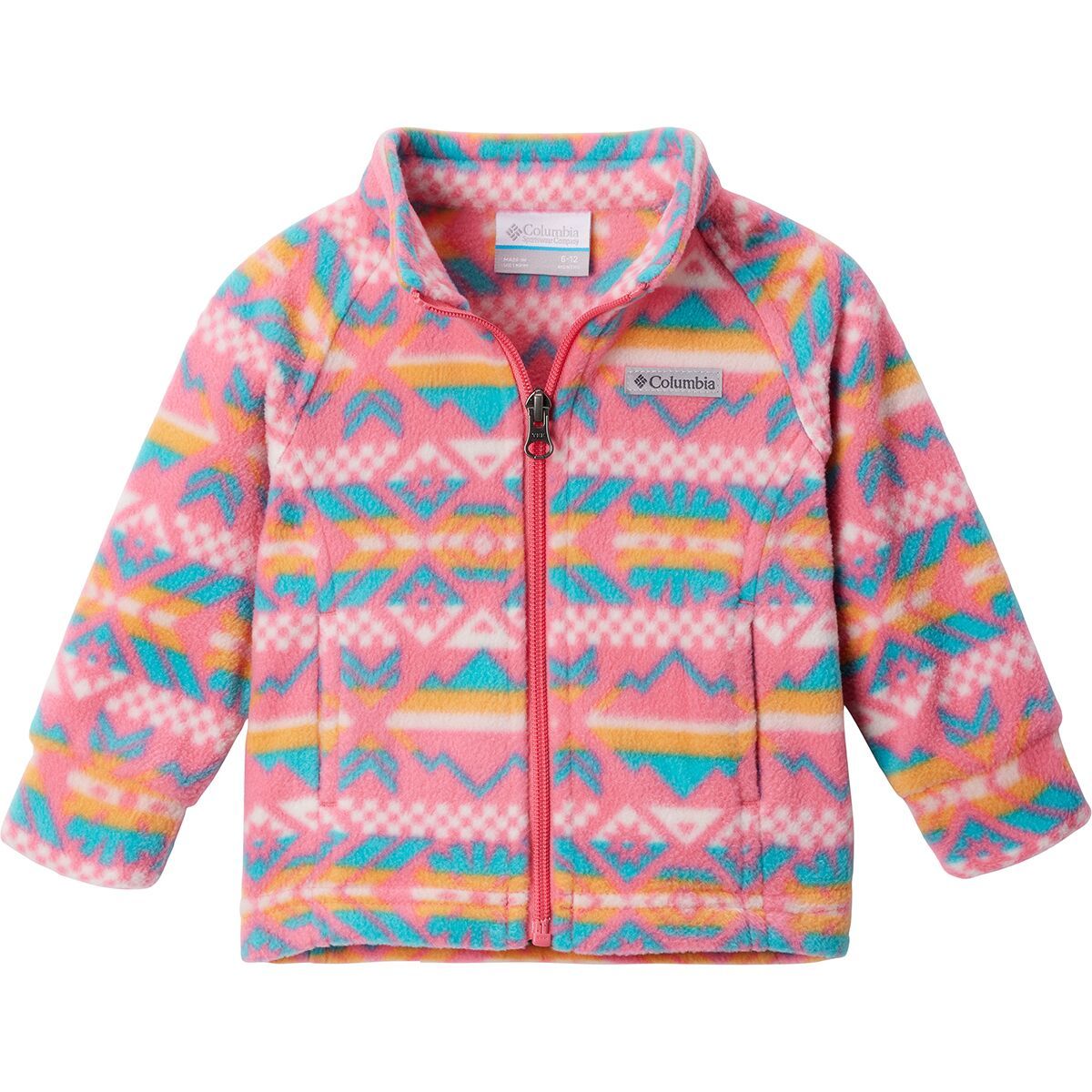 Columbia Benton Springs II Printed Fleece Jacket - Toddler Girls' Camellia Rose Checkered Peaks, 4T