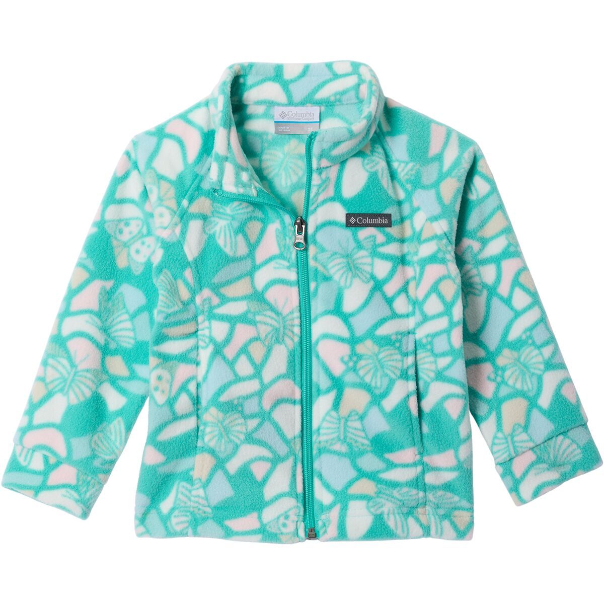 Image of Columbia Benton Springs II Printed Fleece Jacket - Toddler Girls' Dolphin Fly High, 3T
