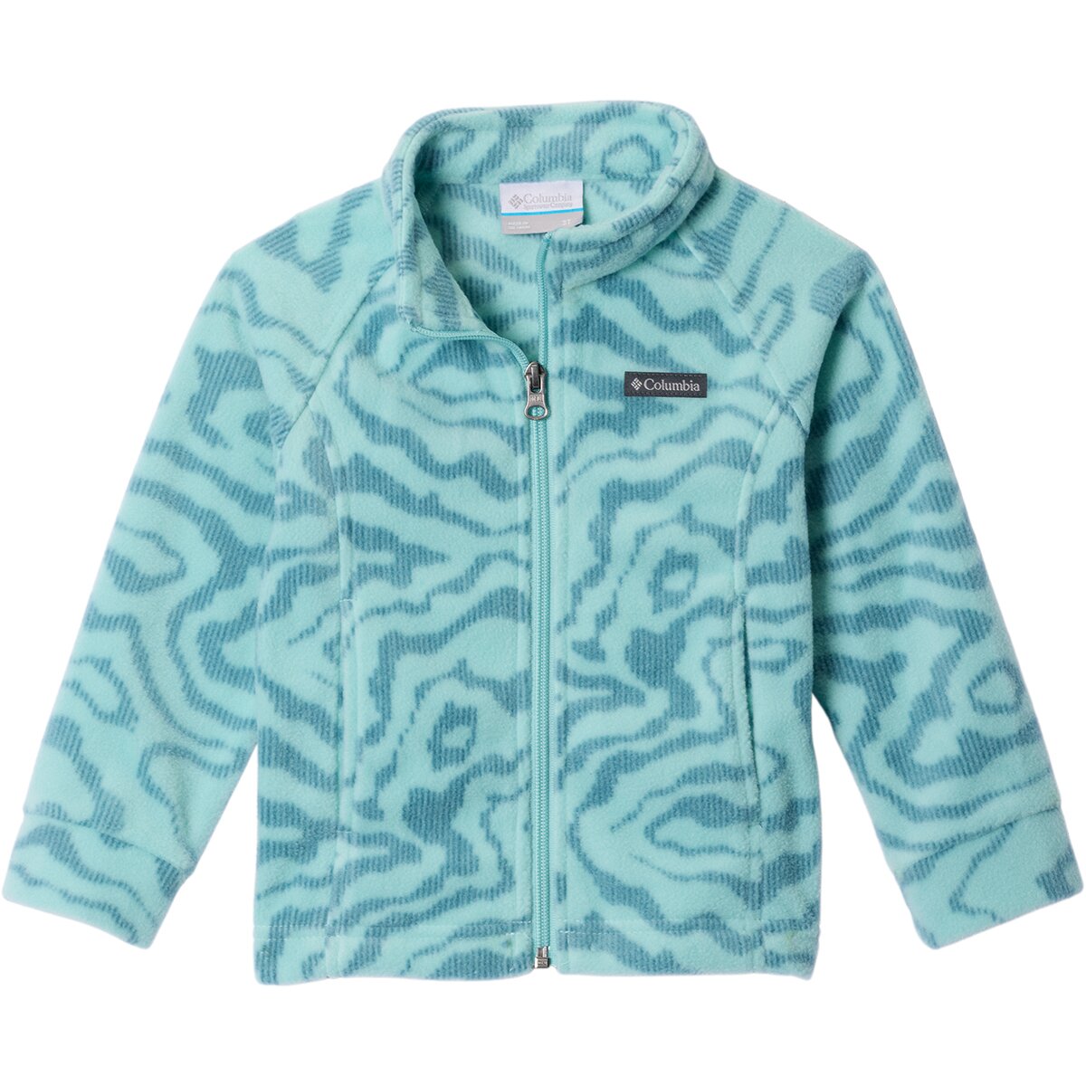 Image of Columbia Benton Springs II Printed Fleece Jacket - Toddler Girls' Spray Topoglitch Tonal, 4T