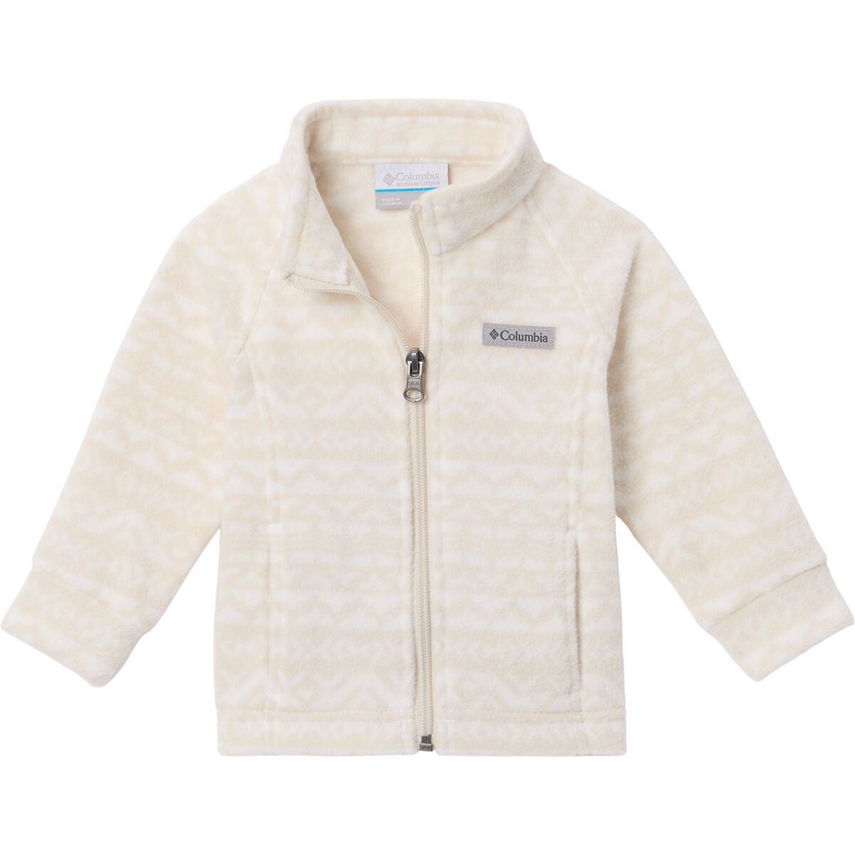 Image of Columbia Benton Springs II Printed Fleece Jacket - Toddler Girls' White Madras Tonal, 4T