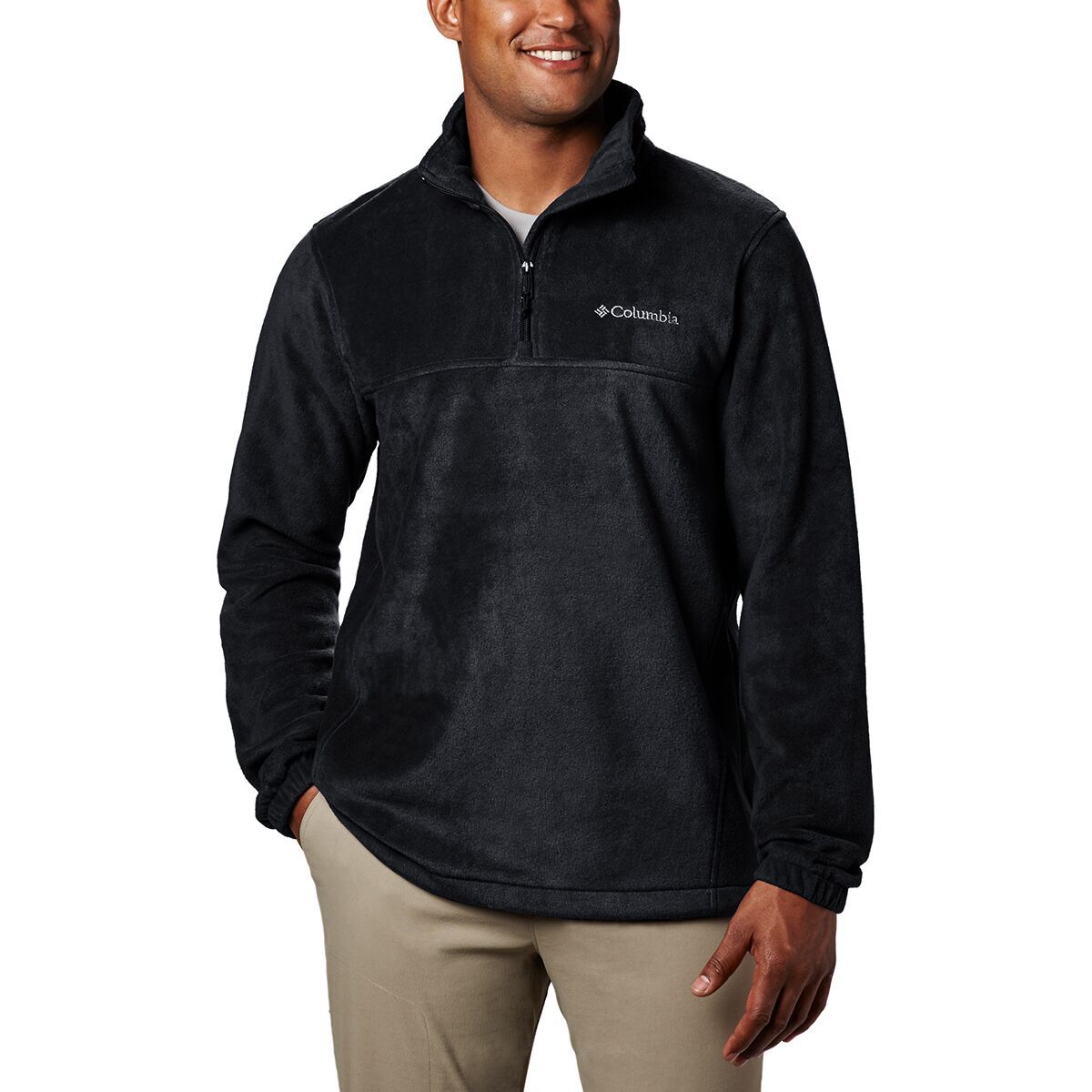 Image of Columbia Steens Mountain 1/2-Zip Fleece Jacket - Men's Black, S