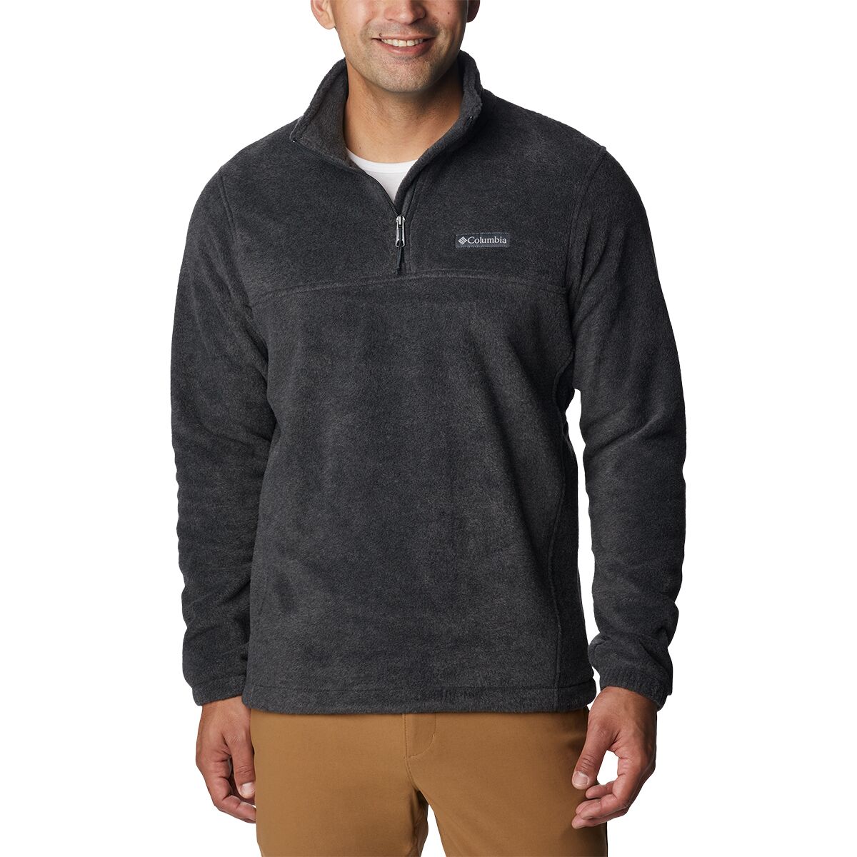 Image of Columbia Steens Mountain 1/2-Zip Fleece Jacket - Men's Charcoal Heather, S