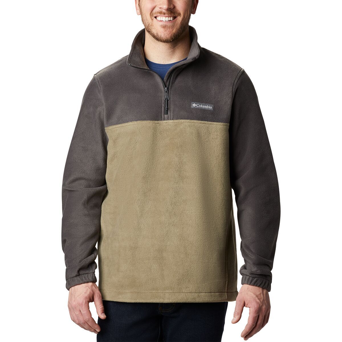 Columbia Steens Mountain 1/2-Zip Fleece Jacket - Men's Shark/Stone Green, M