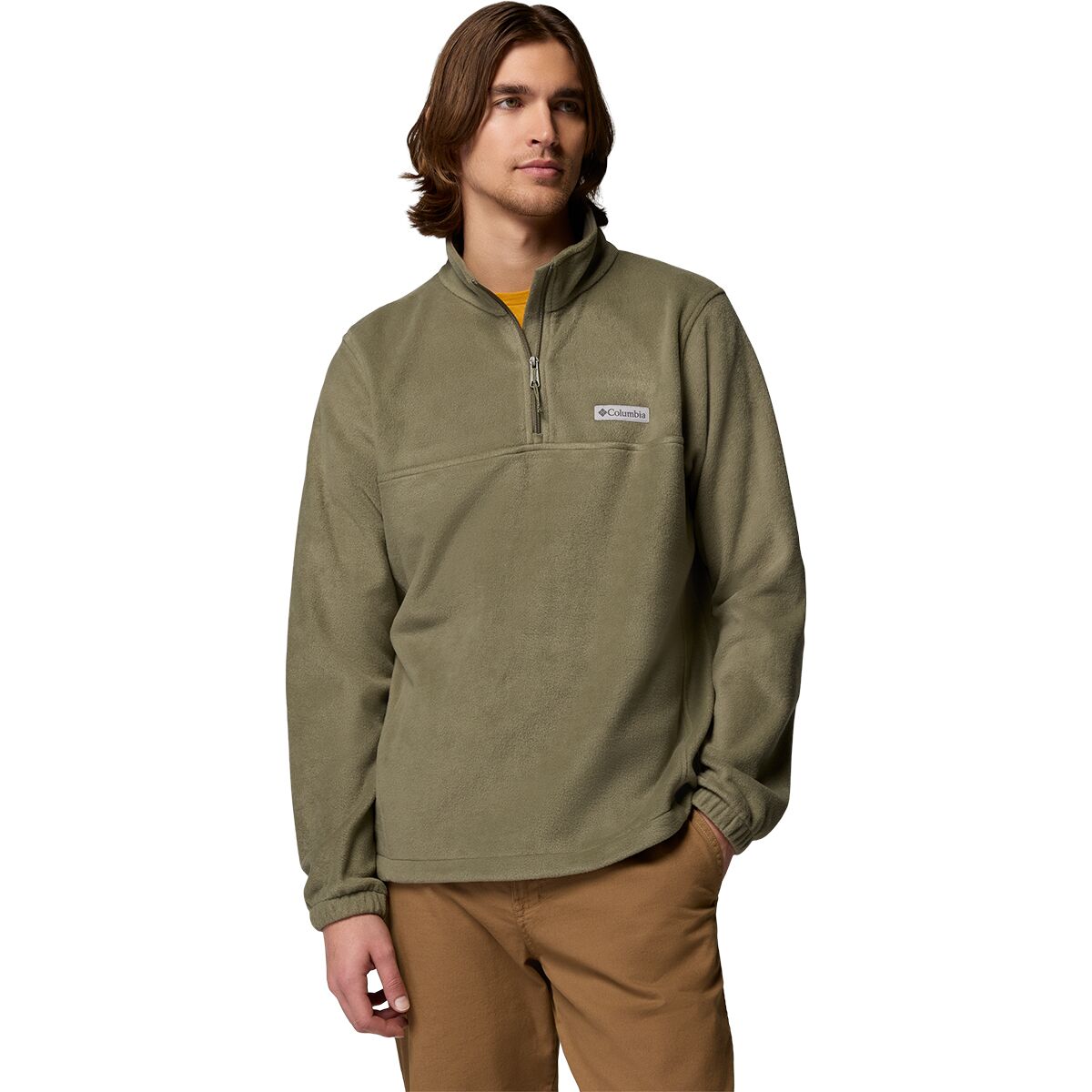 Image of Columbia Steens Mountain 1/2-Zip Fleece Jacket - Men's Stone Green, L