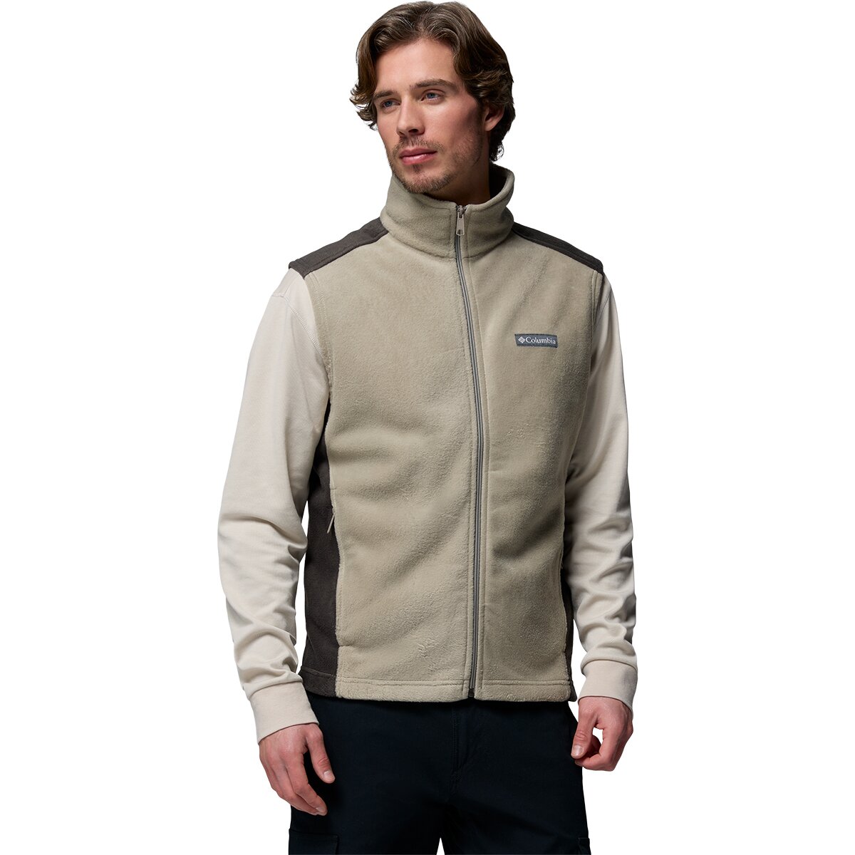 Image of Columbia Steens Mountain Fleece Vest - Men's Tusk/Buffalo, L