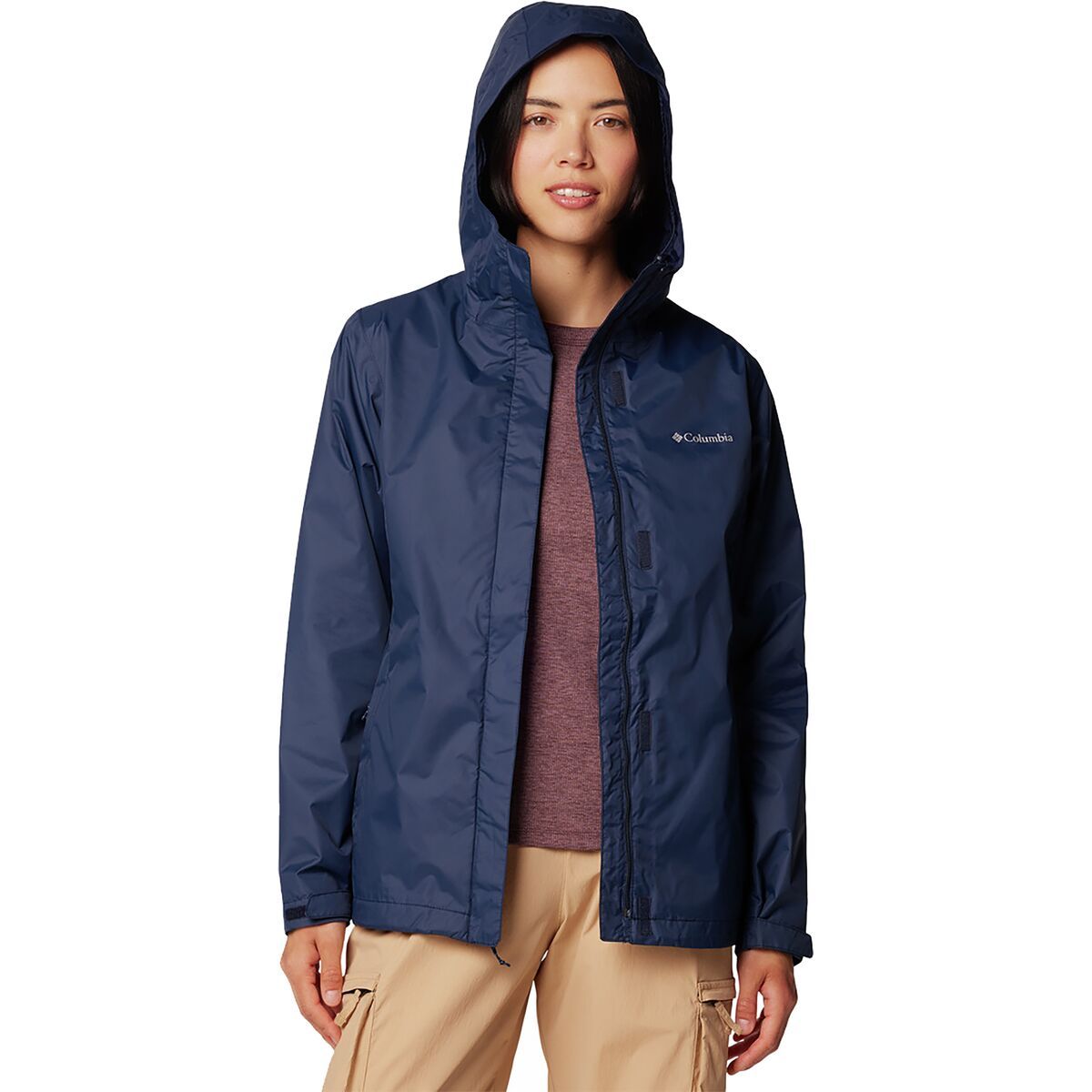 Image of Columbia Arcadia II Rain Jacket - Women's Collegiate Navy, S
