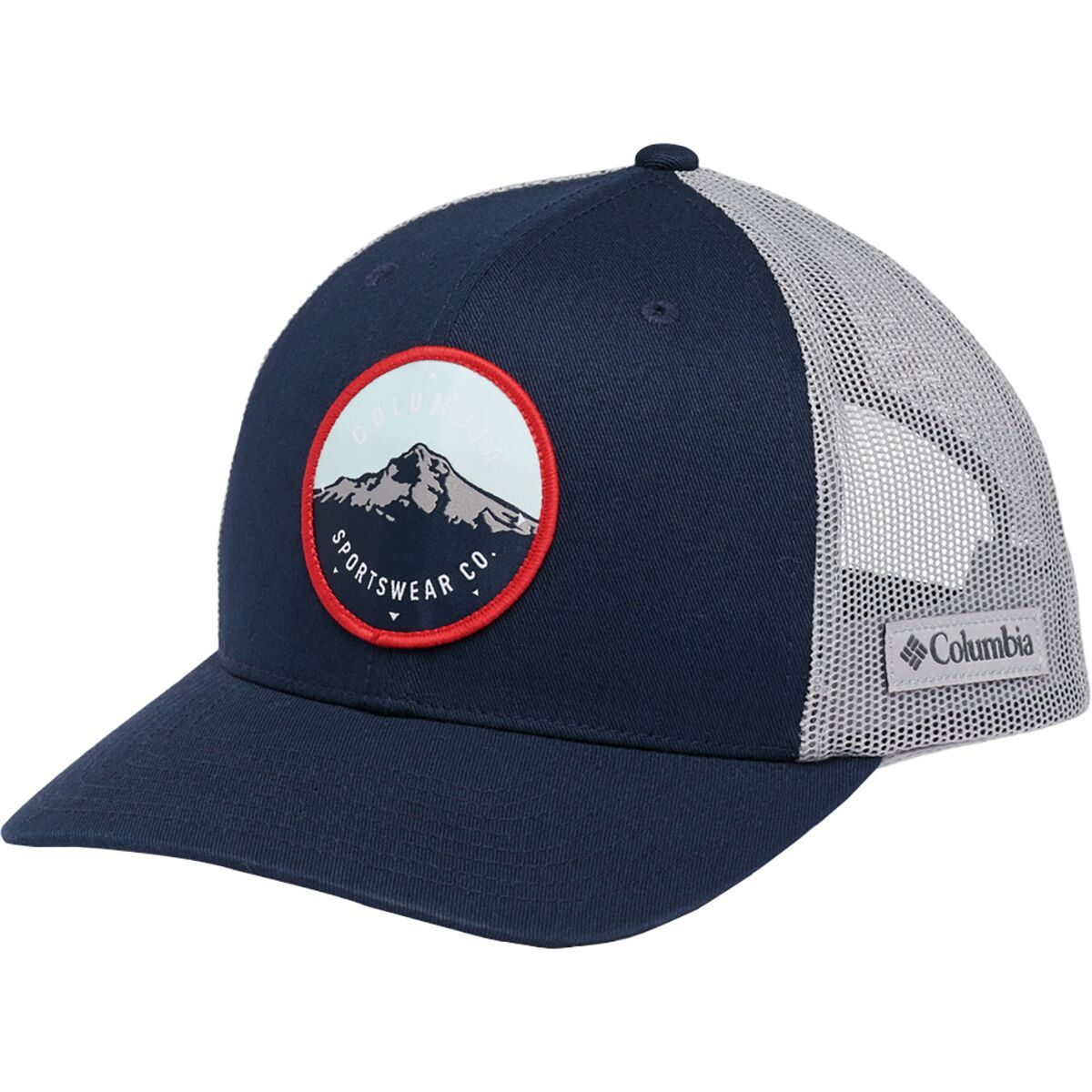 Image of Columbia Mesh Snapback Hat - Men's Coll Navy/Columbia Grey/Mt Hood Circle, One Size