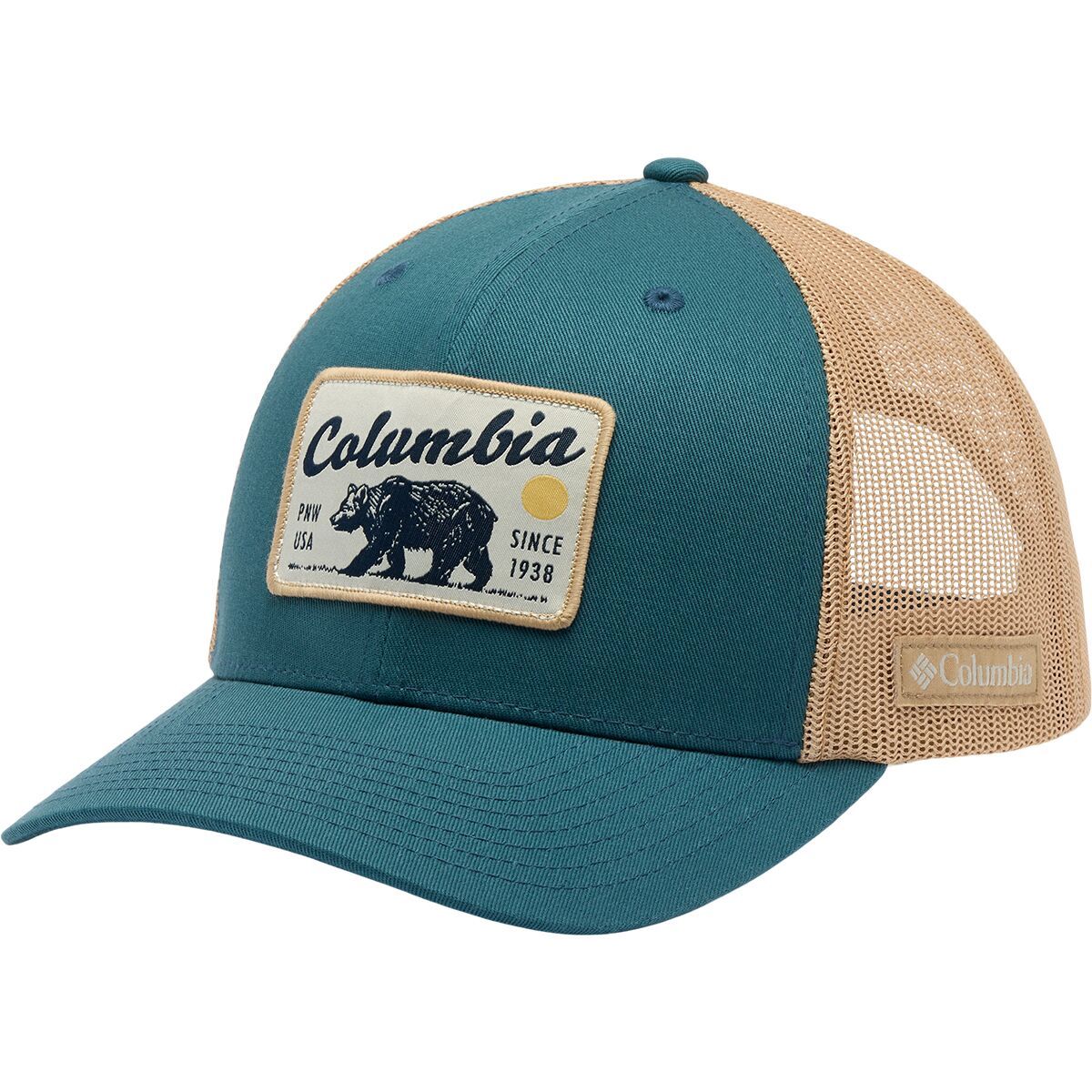 Image of Columbia Mesh Snapback Hat - Men's Everblue/Pnw Bear, One Size