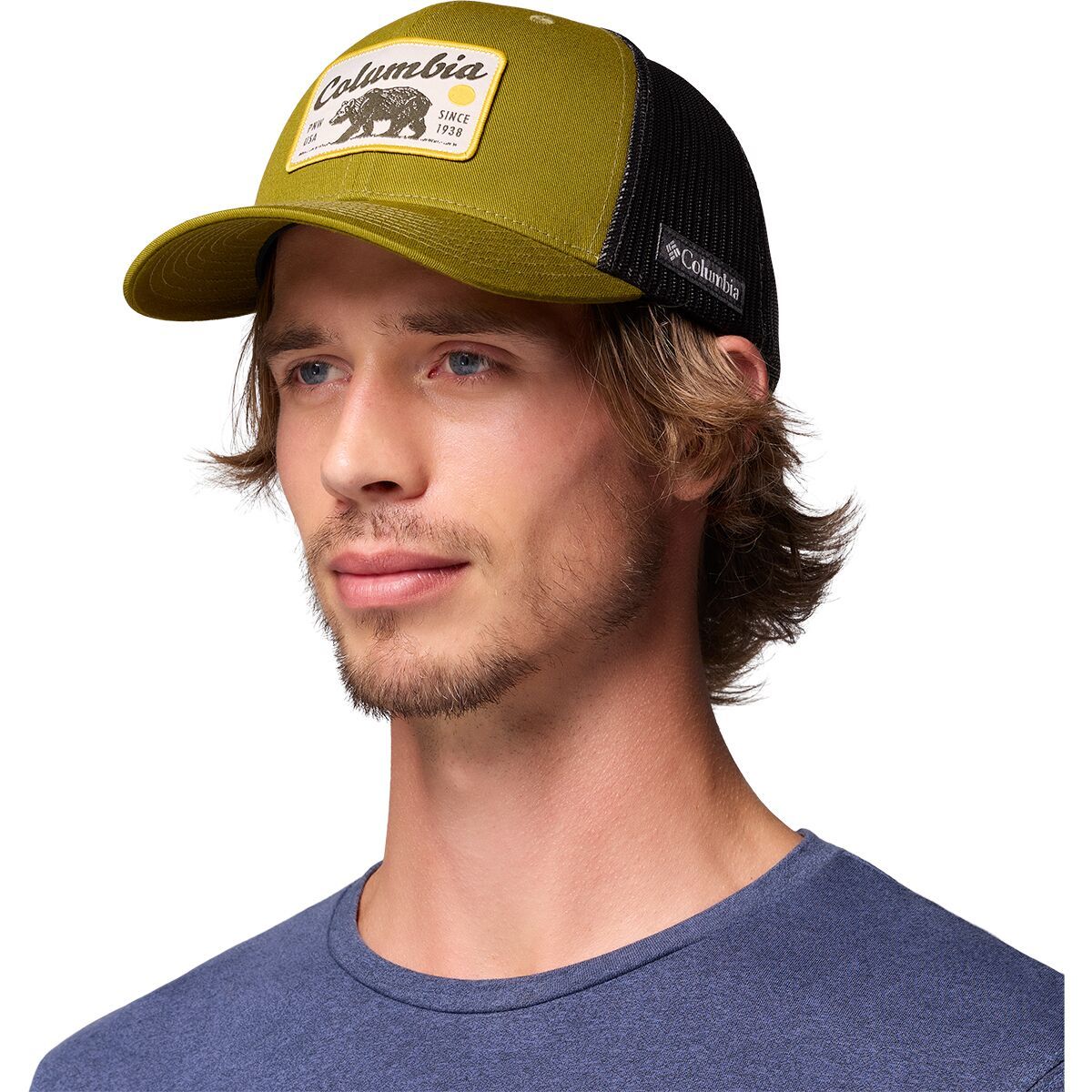 Image of Columbia Mesh Snapback Hat - Men's Mossy Green/Pnw Bear, One Size