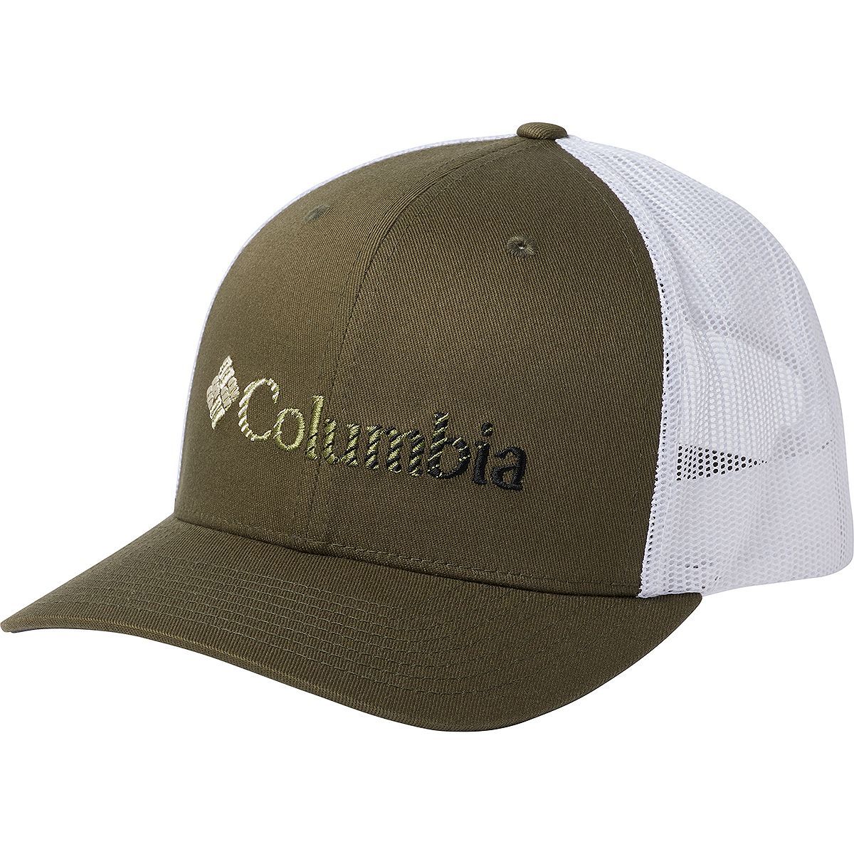 Columbia Mesh Snapback Hat - Men's New Olive/White/Black, One Size