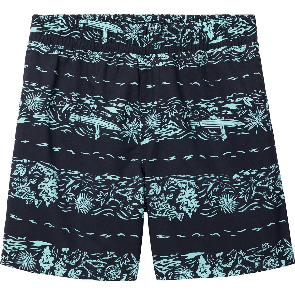 Columbia Super Backcast Boardshort - Boys' Black Kahawai Stripe, XL