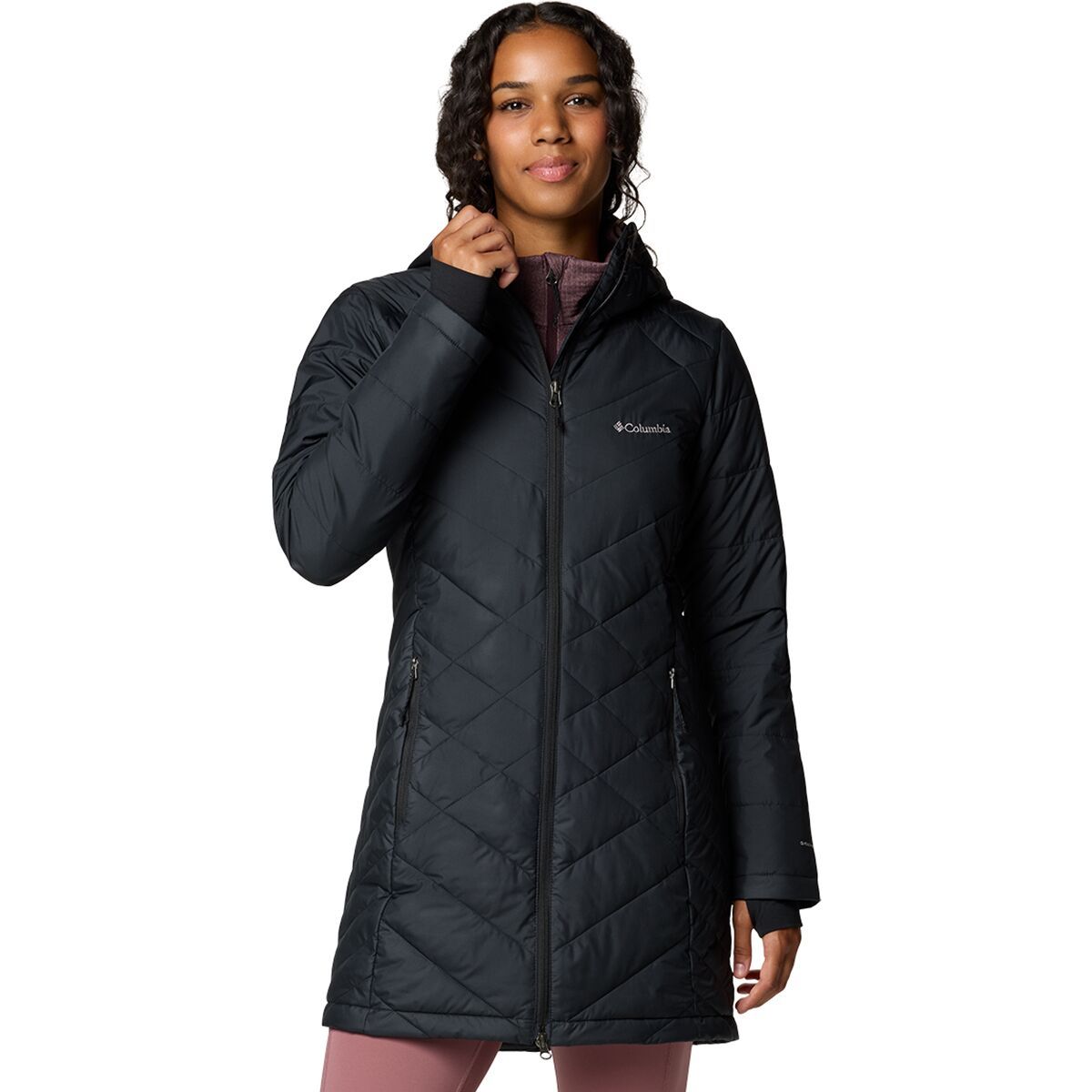 Image of Columbia Heavenly Long Hooded Jacket - Women's Black2, S