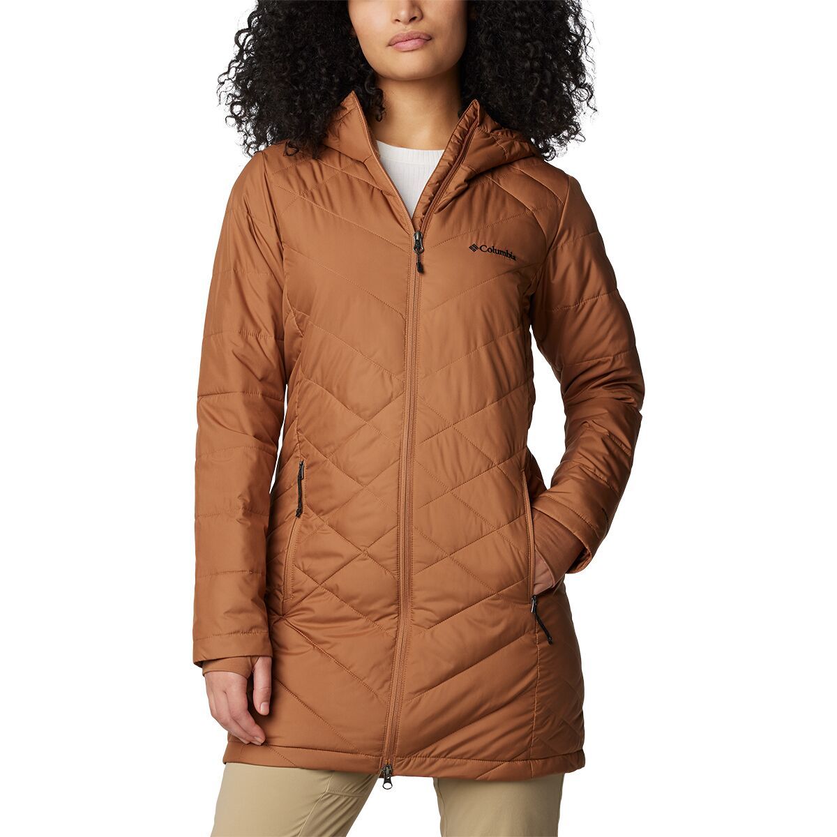 Columbia Heavenly Long Hooded Jacket - Women's Safari2, XS