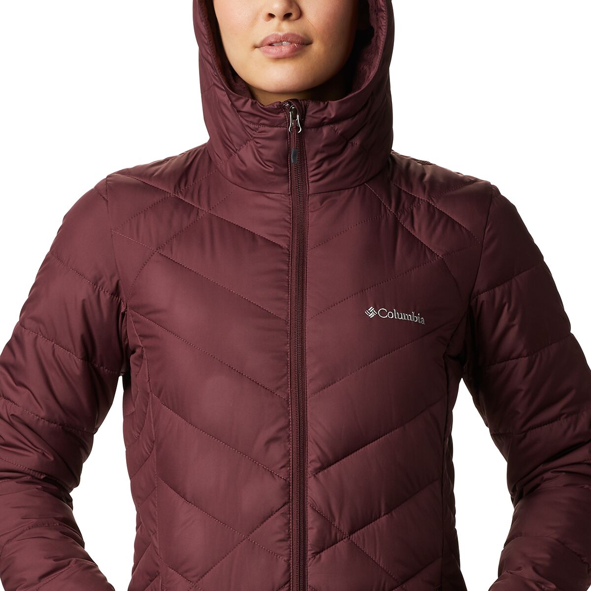 columbia women's heavenly long hooded jacket black medium