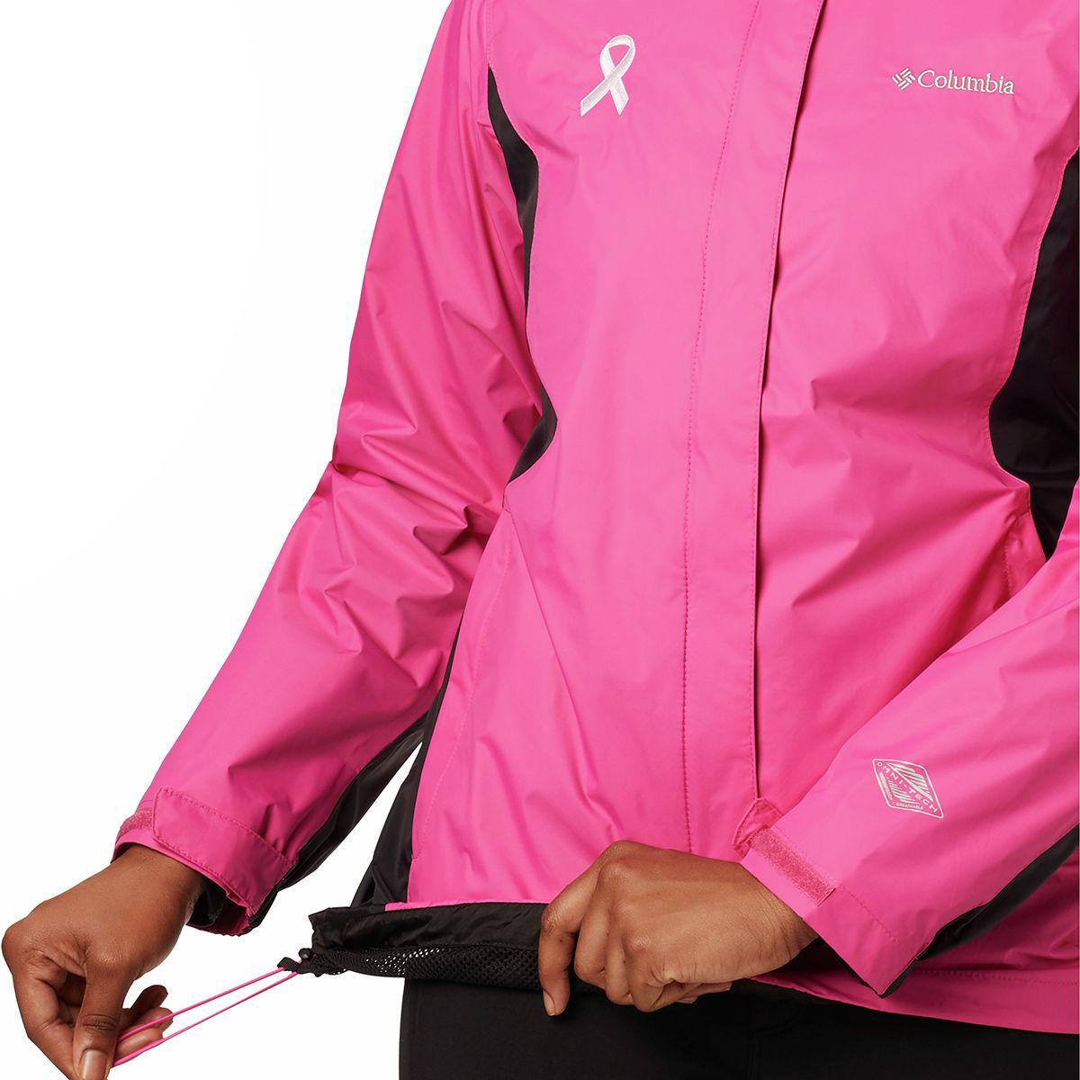 columbia tested tough in pink rain jacket