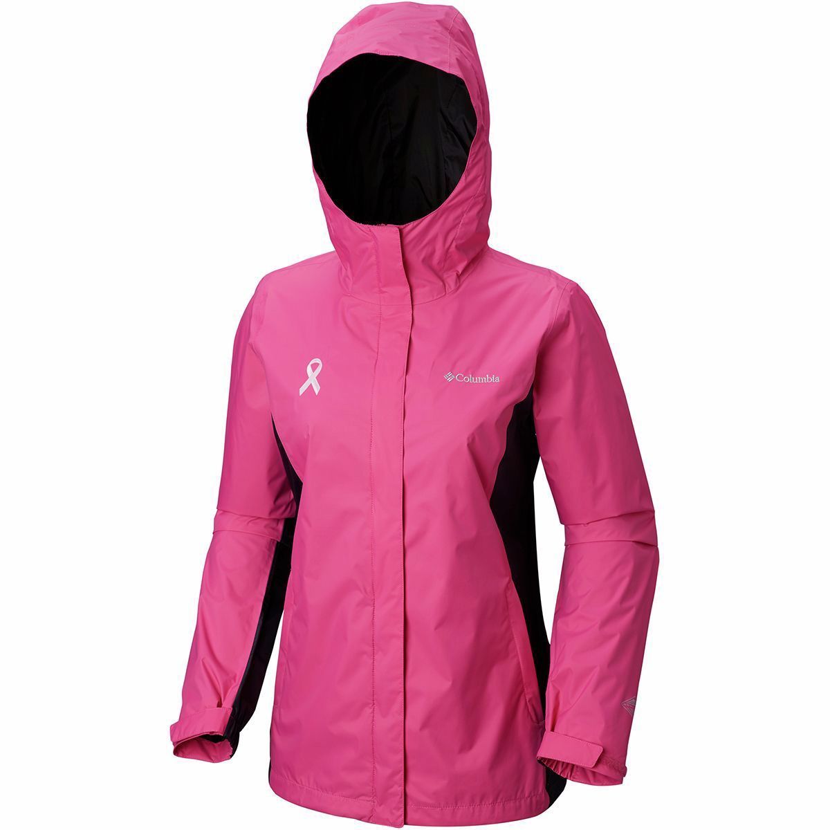 columbia tested tough in pink rain jacket