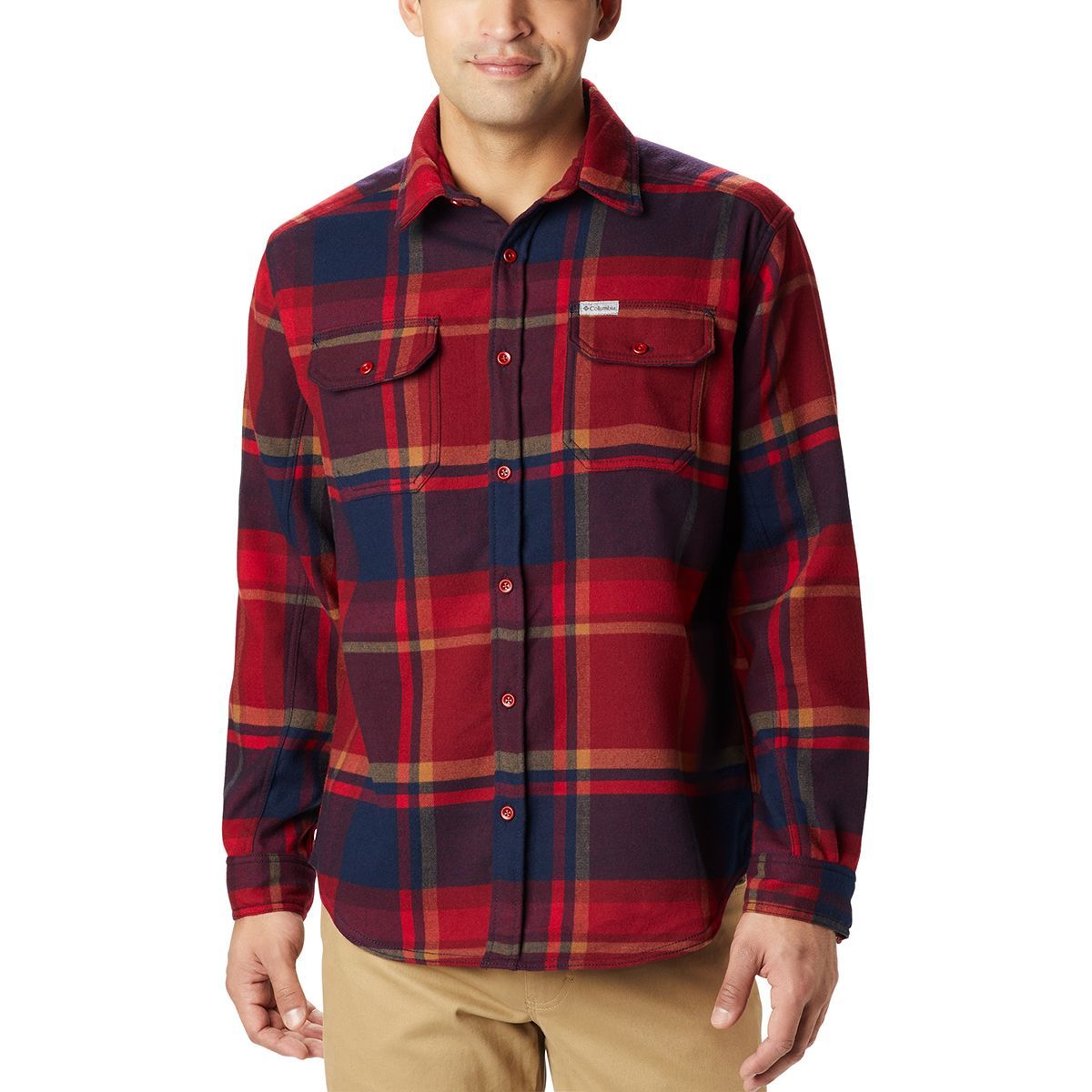 Columbia Deschutes River Heavyweight Flannel - Men's Red Jasper Oversized Check, M
