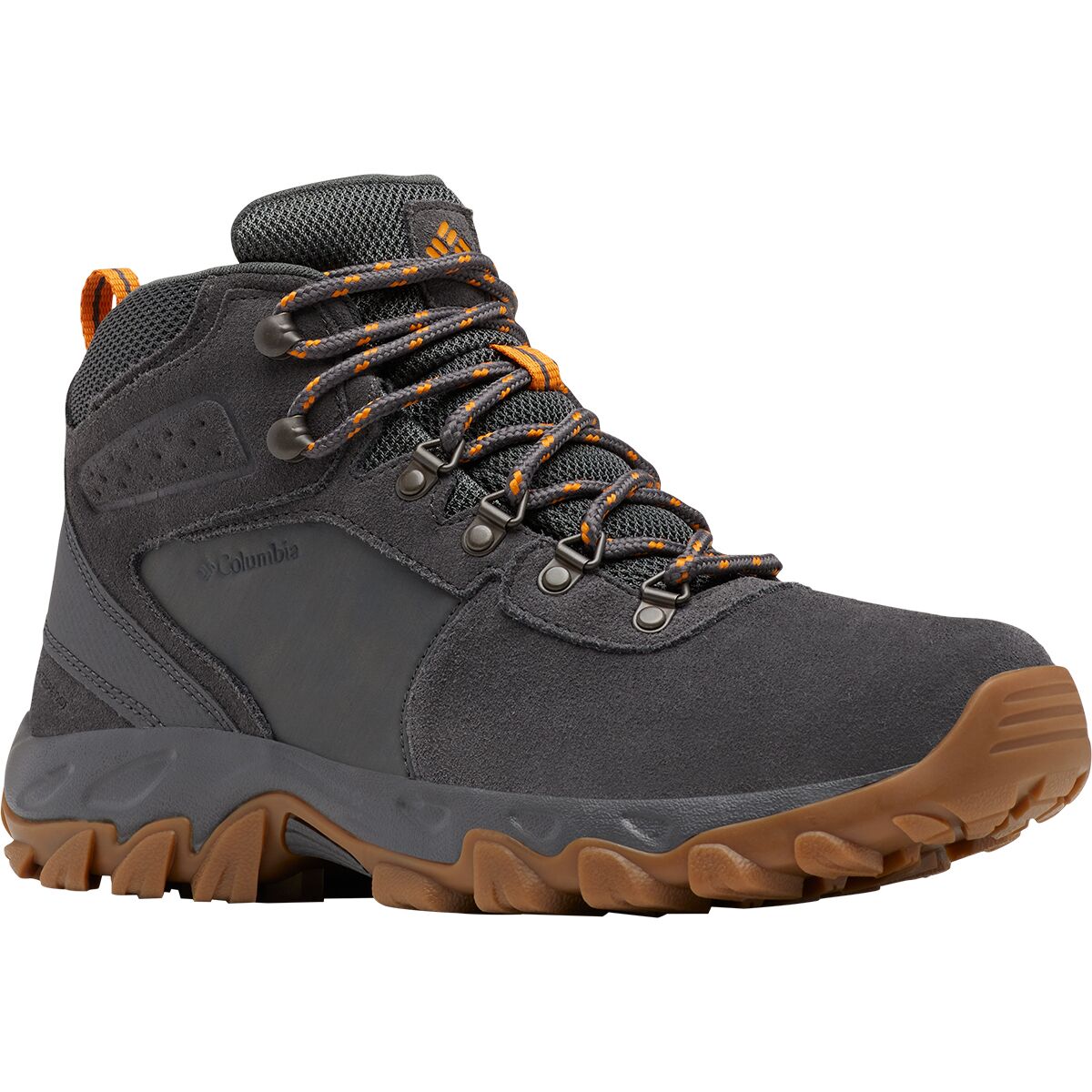 Image of Columbia Newton Ridge Plus II Suede WP Hiking Boot - Men's Dark Grey/Gold Amber2, 13.0