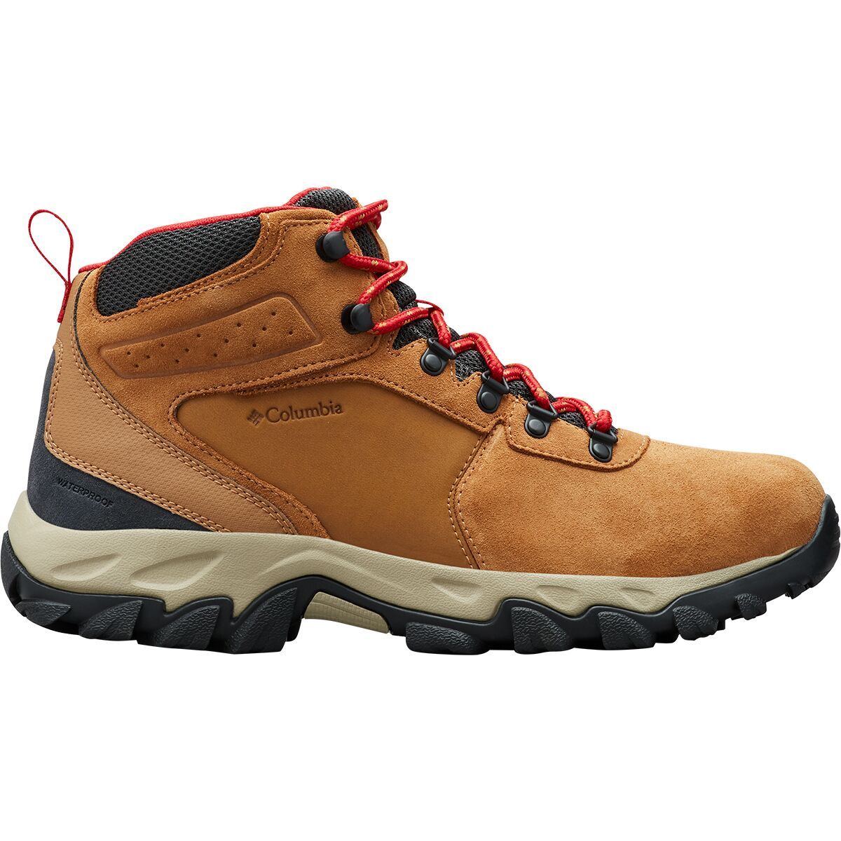 Image of Columbia Newton Ridge Plus II Suede WP Hiking Boot - Men's Elk/Mountain Red2, 9.0