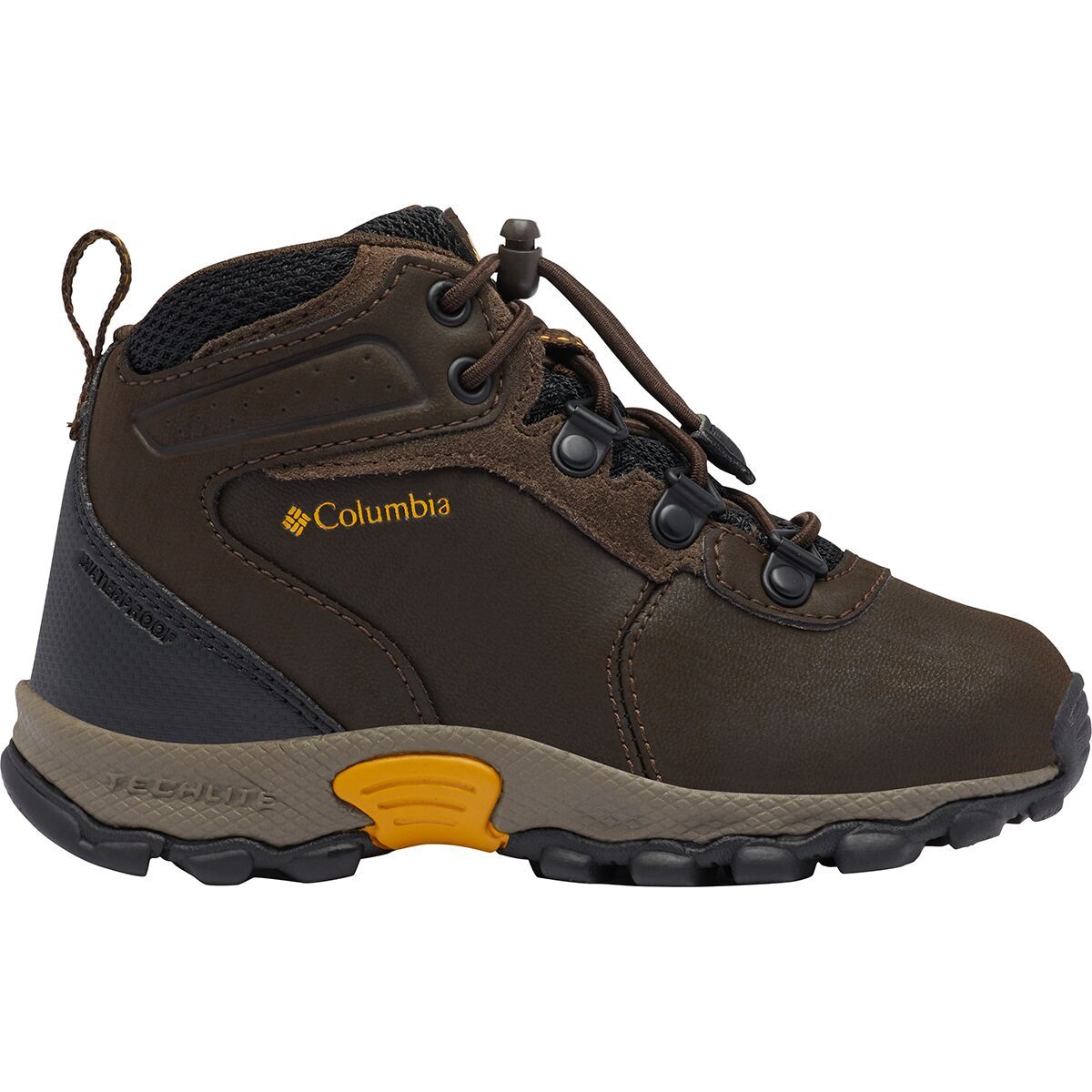 Columbia Newton Ridge Boot - Little Kids' Cordovan/Golden Yellow, 11.0