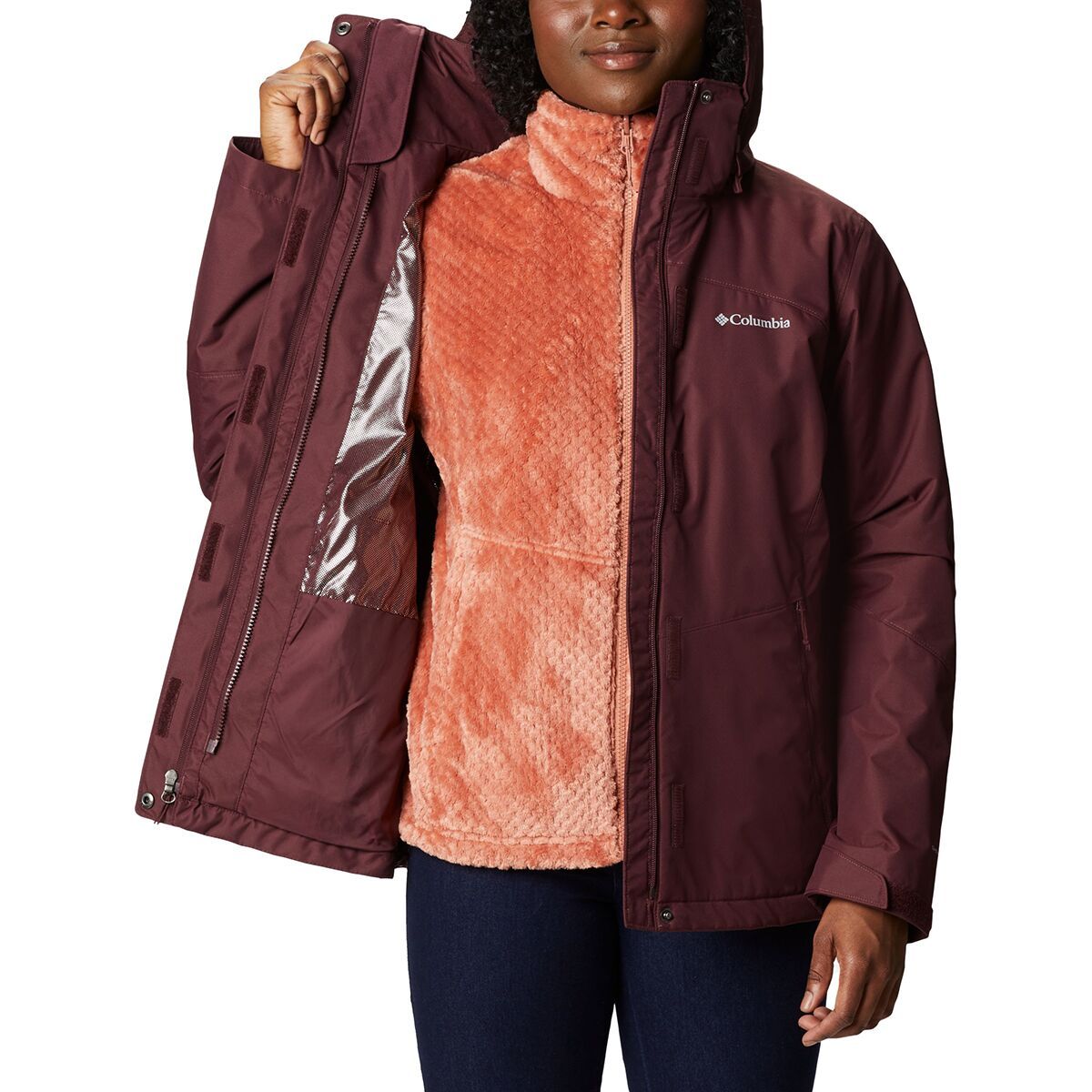 Columbia Bugaboo II Interchange Hooded Jacket - Women's Malbec, S
