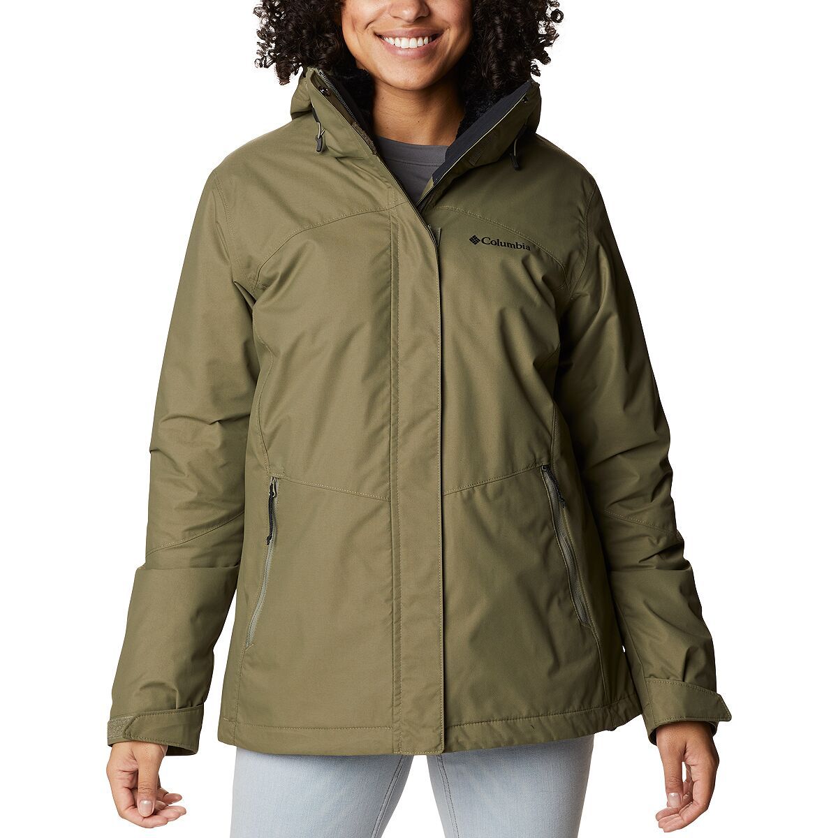 Columbia Bugaboo II Interchange Hooded Jacket - Women's Stone Green2, XS