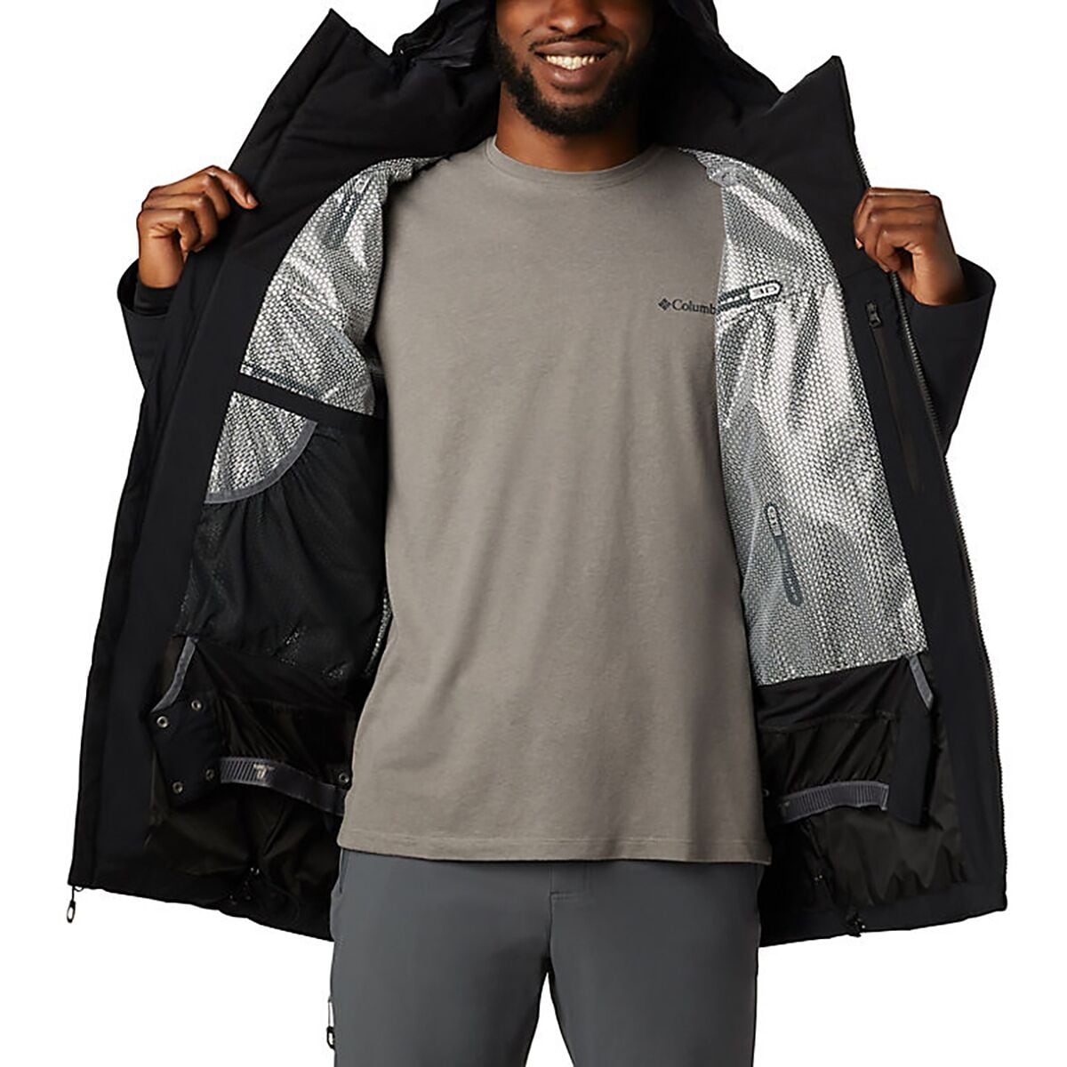 Columbia Titanium Men's Powder Keg Omni heat Waterproof Jacket Gravel
