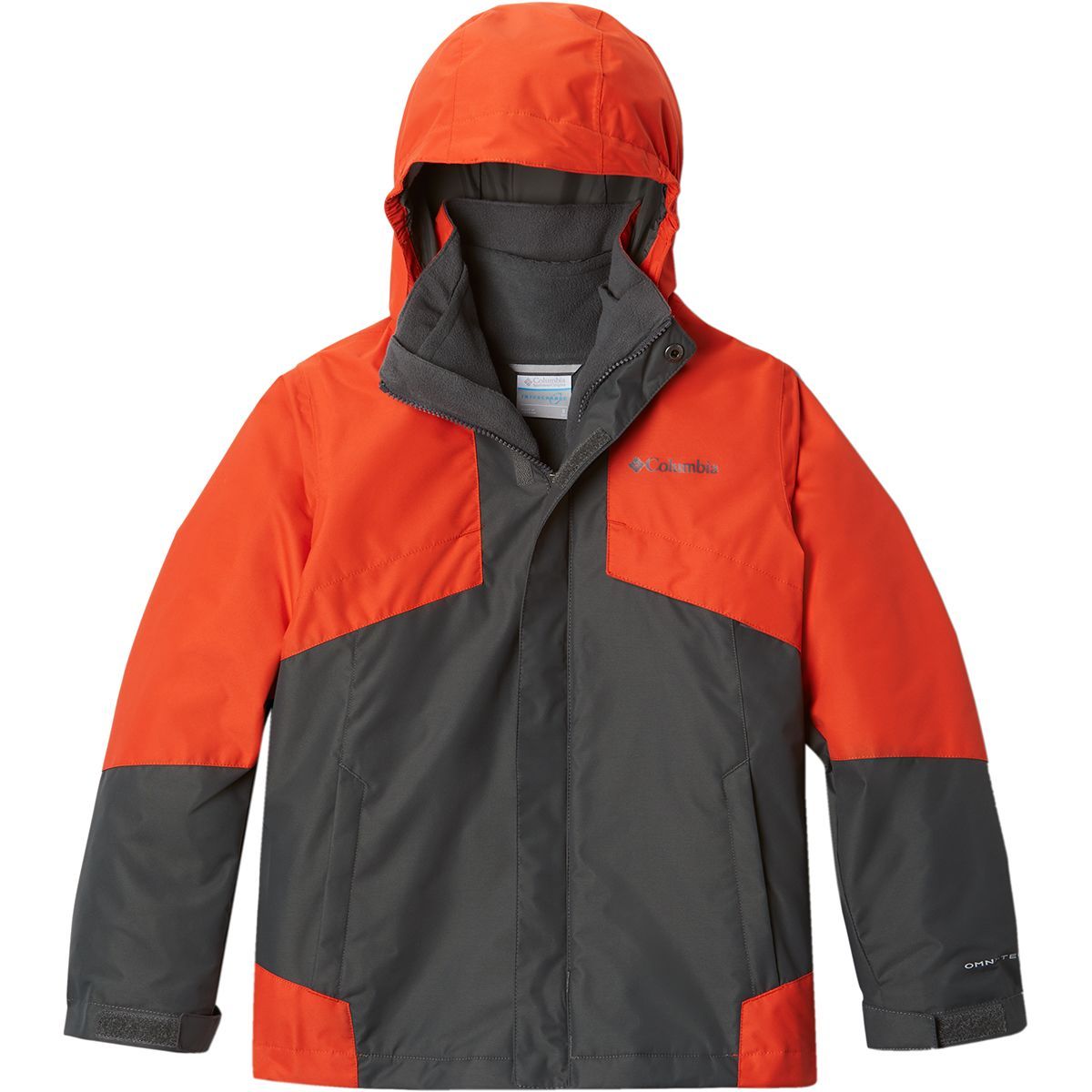 Columbia Bugaboo II Interchange Parka - Boys' Grill/State Orange, L