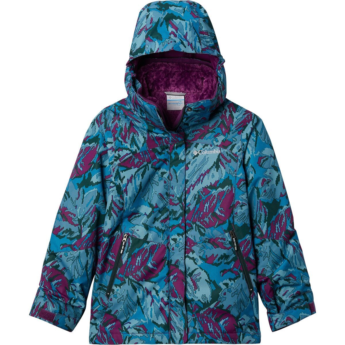 Columbia Bugaboo II Interchange Parka - Girls' Plum Leafscape Print, M