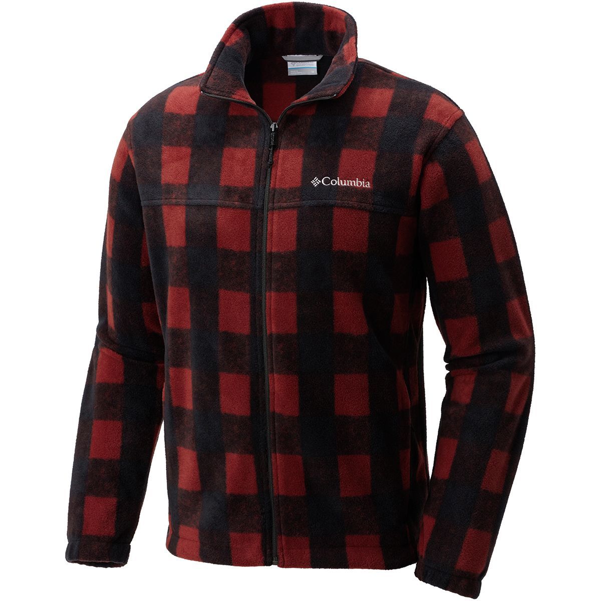 Columbia Steens Mountain Print Fleece Jacket - Men's Deep Rust Plaid, L