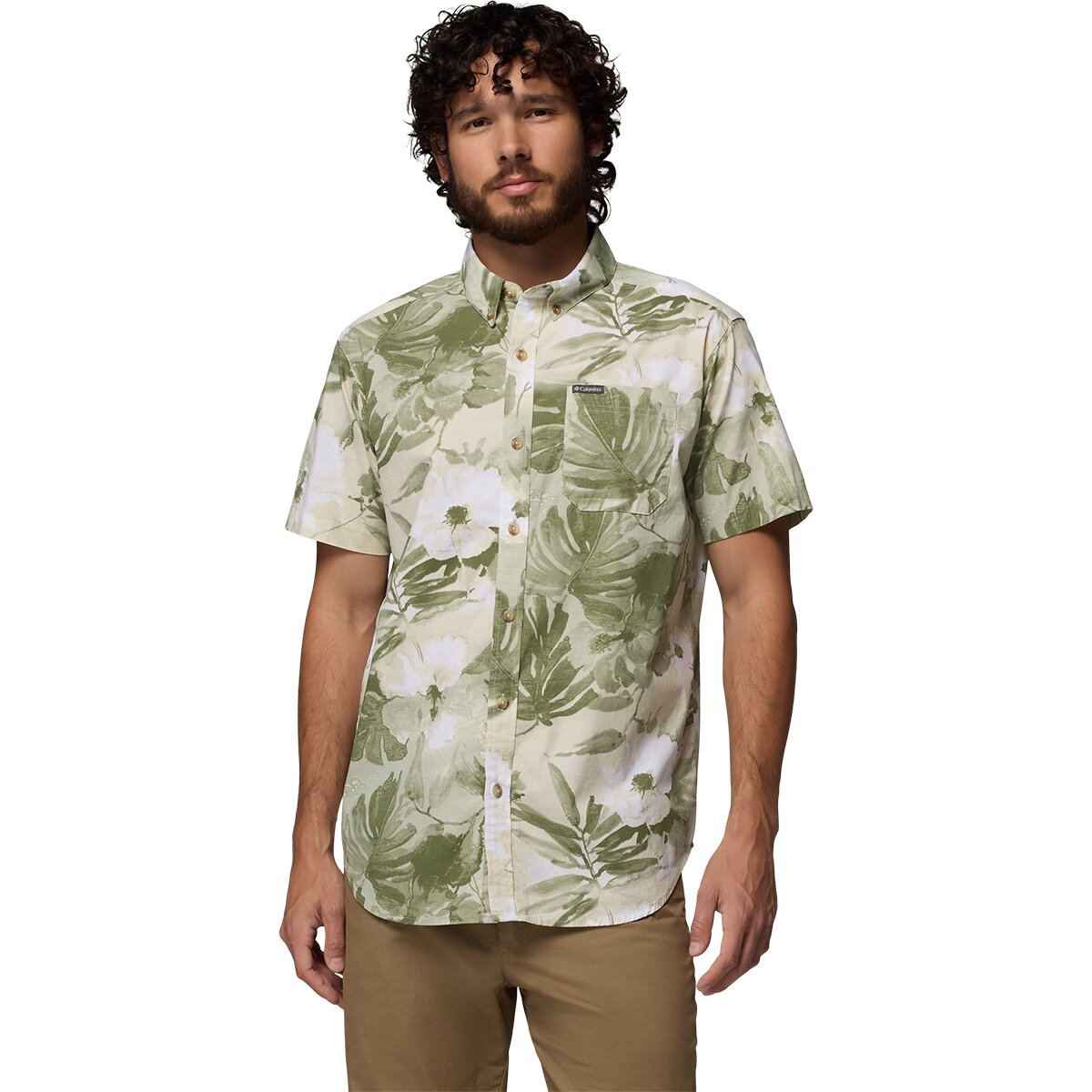 Image of Columbia Rapid Rivers Printed Short-Sleeve Shirt - Men's Safari/Flowerblur, M