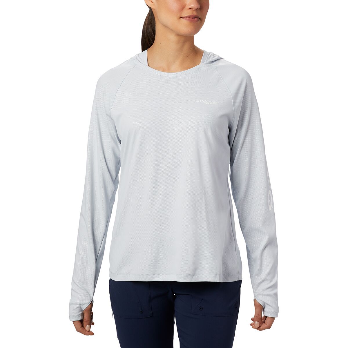 Image of Columbia Tidal Deflector Hooded Shirt - Women's Cirrus Grey, S