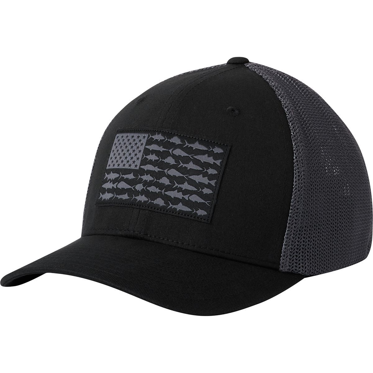 Columbia PFG Mesh Fish Flag Trucker Hat Black/Graphite, XXL