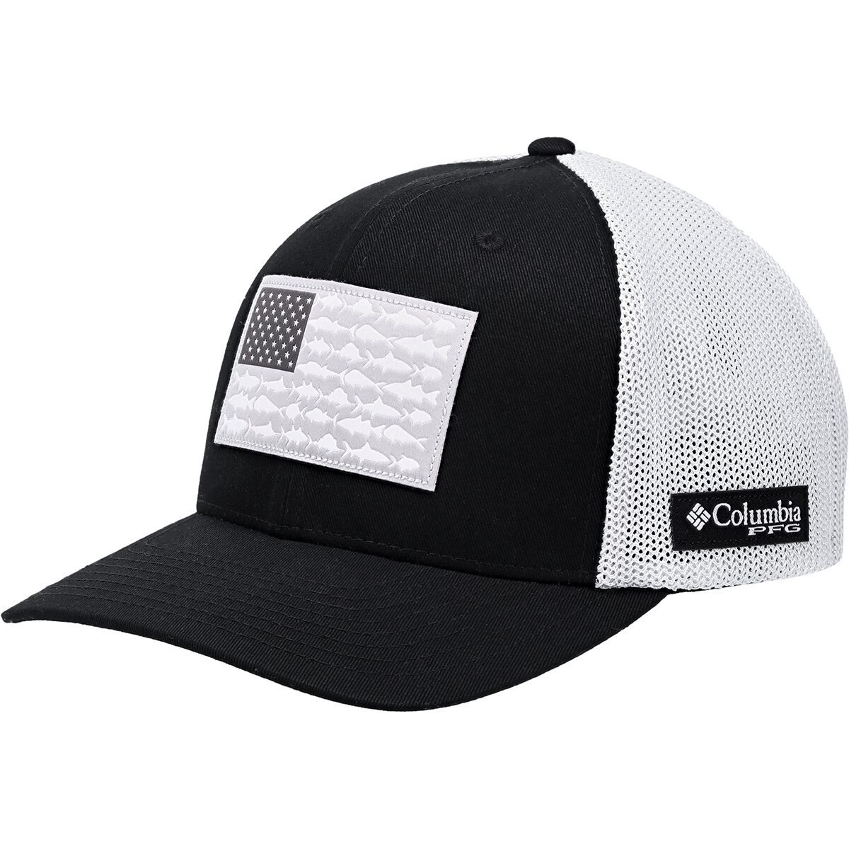 Columbia PFG Mesh Fish Flag Trucker Hat Black/Cool Grey, S/M