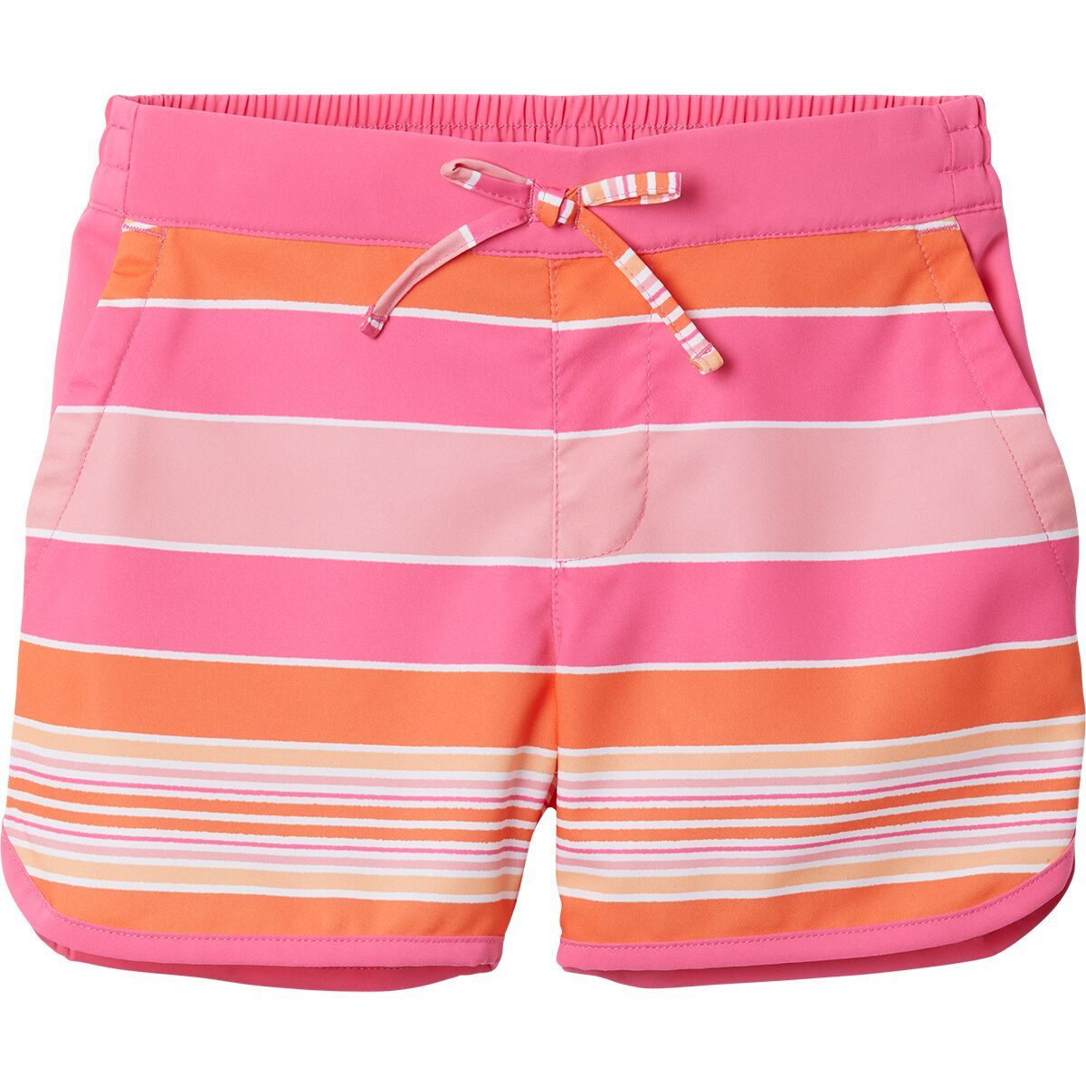 Columbia Sandy Shores Boardshort - Girls' Wild Geranium Danby Stripe/Wld Grnm, S