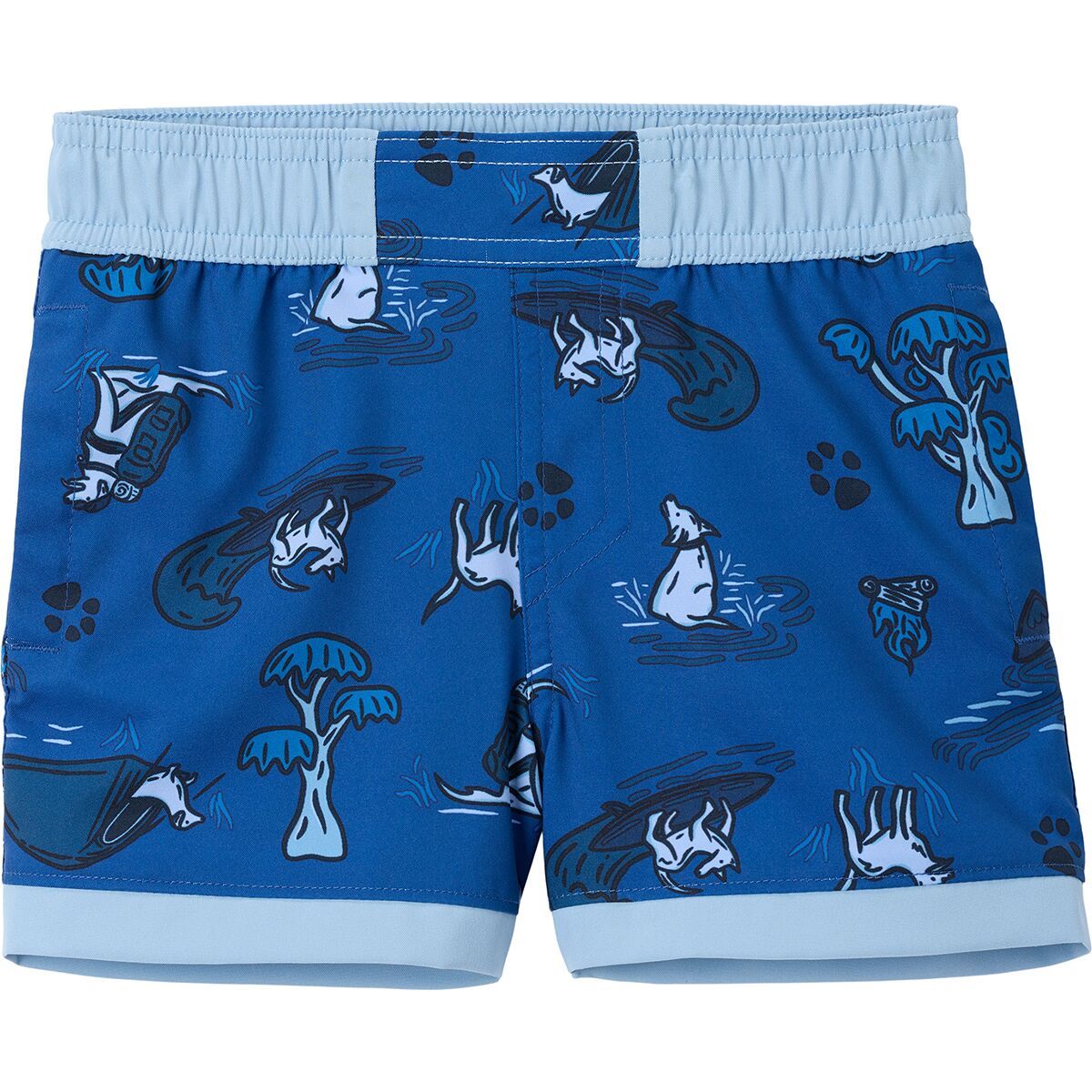 Image of Columbia Sandy Shores Boardshort - Toddler Boys' Mountain Blue Trail Tails/Ripple Blue, 2T