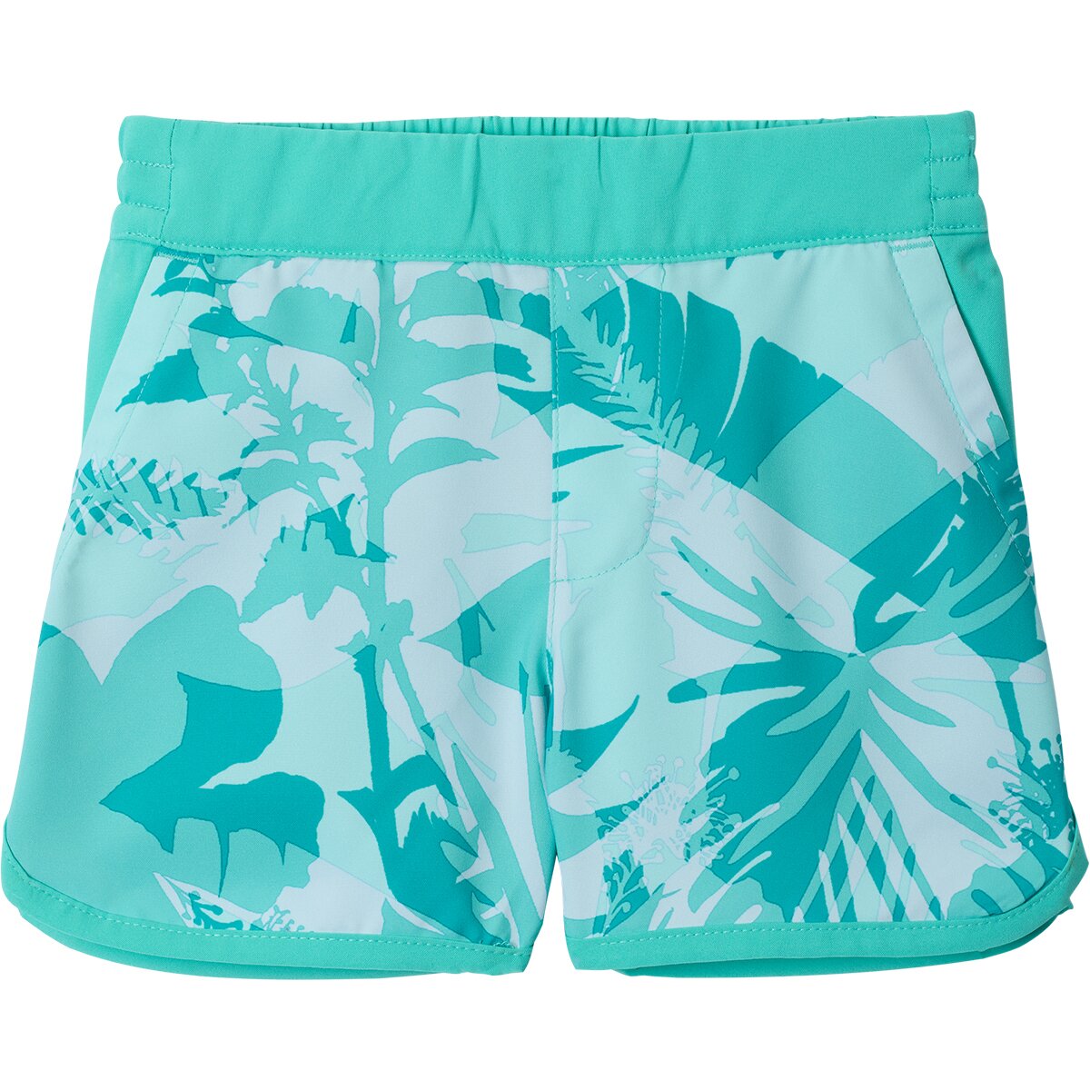 Image of Columbia Sandy Shores Board Short - Toddler Girls' Dolphin Botaniflage/Dolphin, 2T
