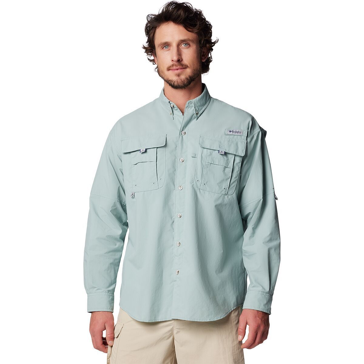 Image of Columbia Bahama II Long-Sleeve Shirt - Men's Crushed Blue, L
