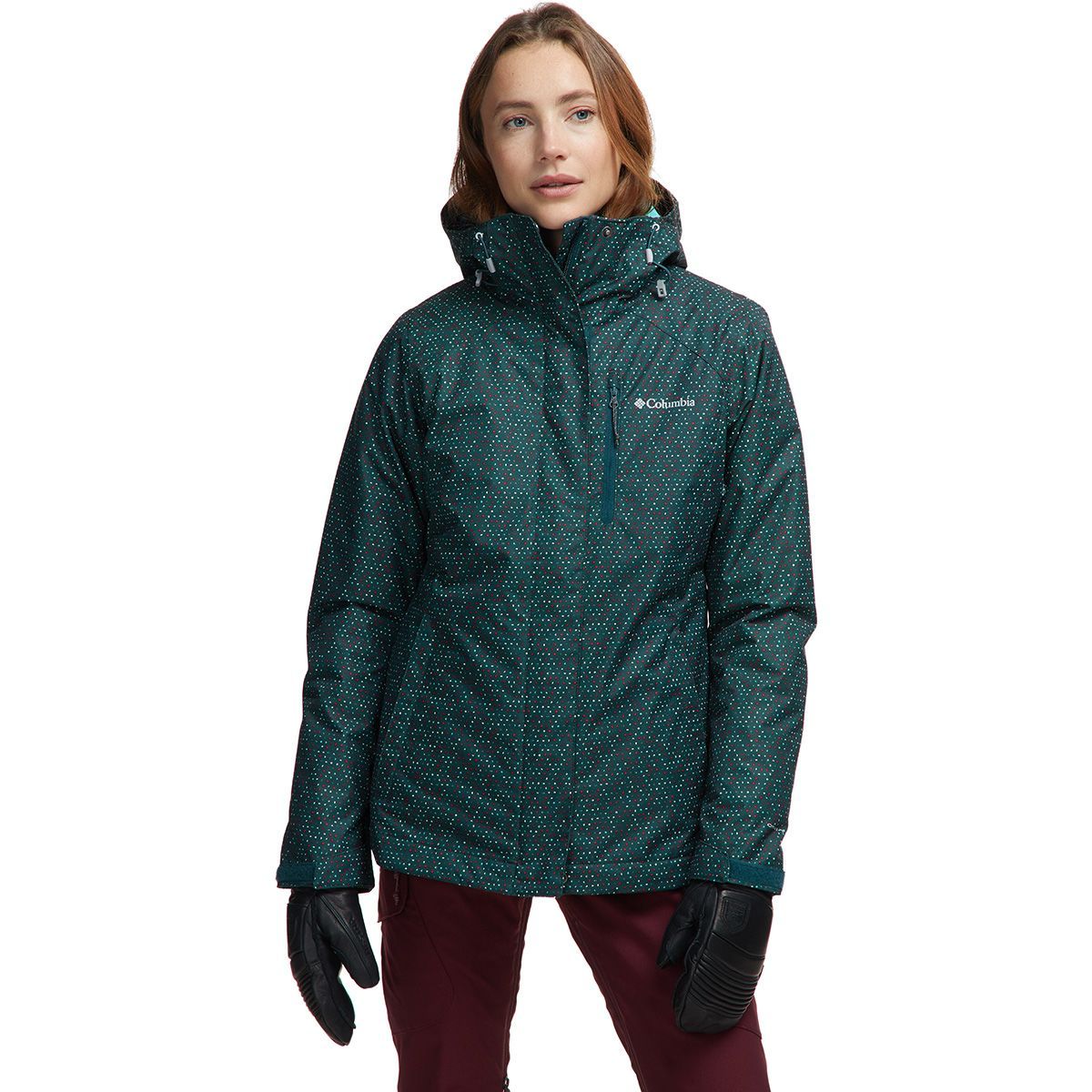 Columbia Whirlibird IV Interchange Hooded 3-in-1 Jacket - Women's Dark Seas Sparkler Print, L
