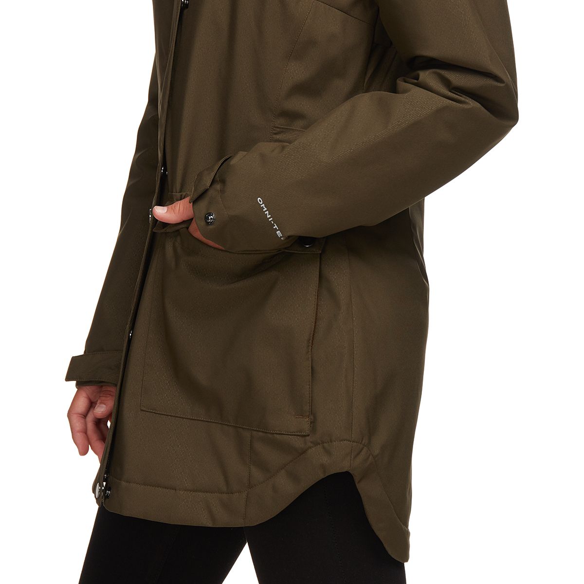 columbia women's here and there long rain jacket